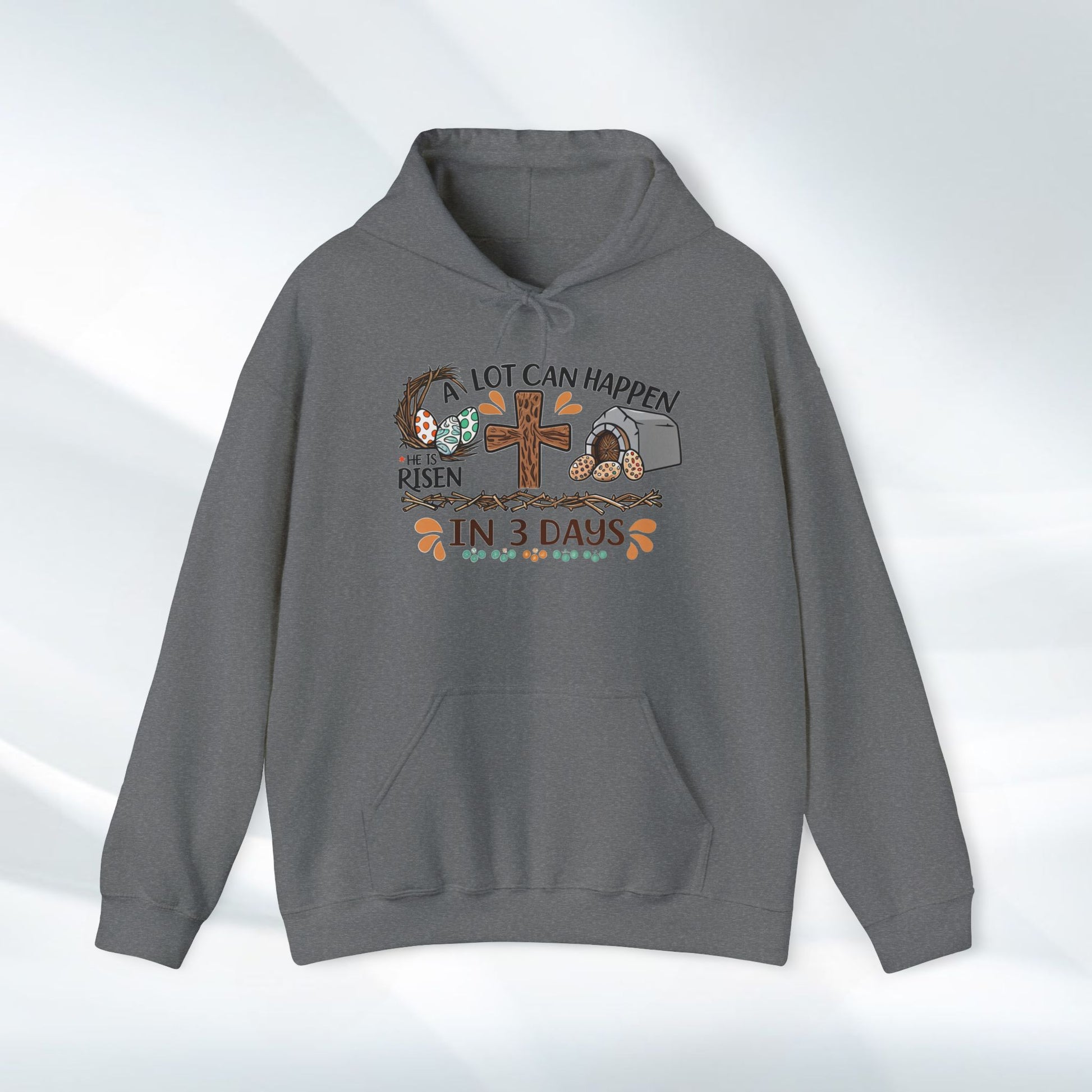 Inspirational Easter Hoodie - "A Lot Can Happen in 3 Days" - Unisex Heavy Blend Sweatshirt - GULLYDESIGN