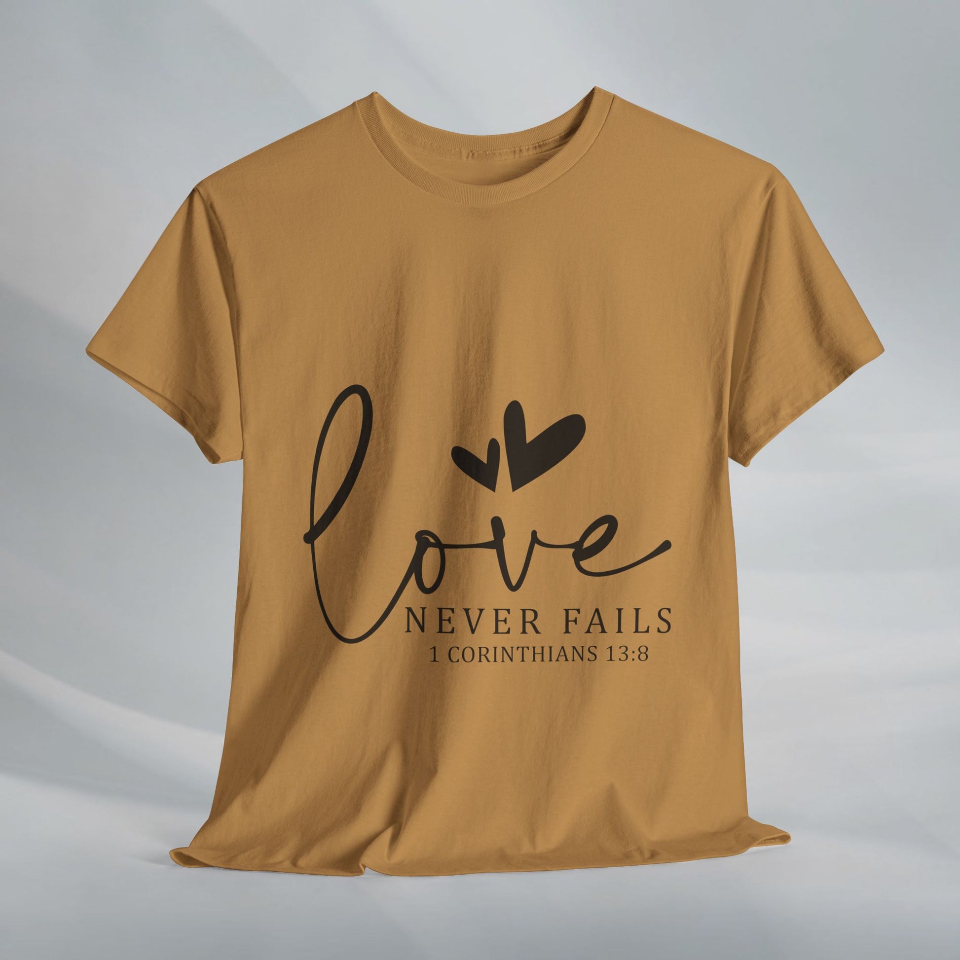 Love Never Fails Unisex Heavy Cotton Tee - Inspirational Christian T-Shirt - GULLYDESIGN