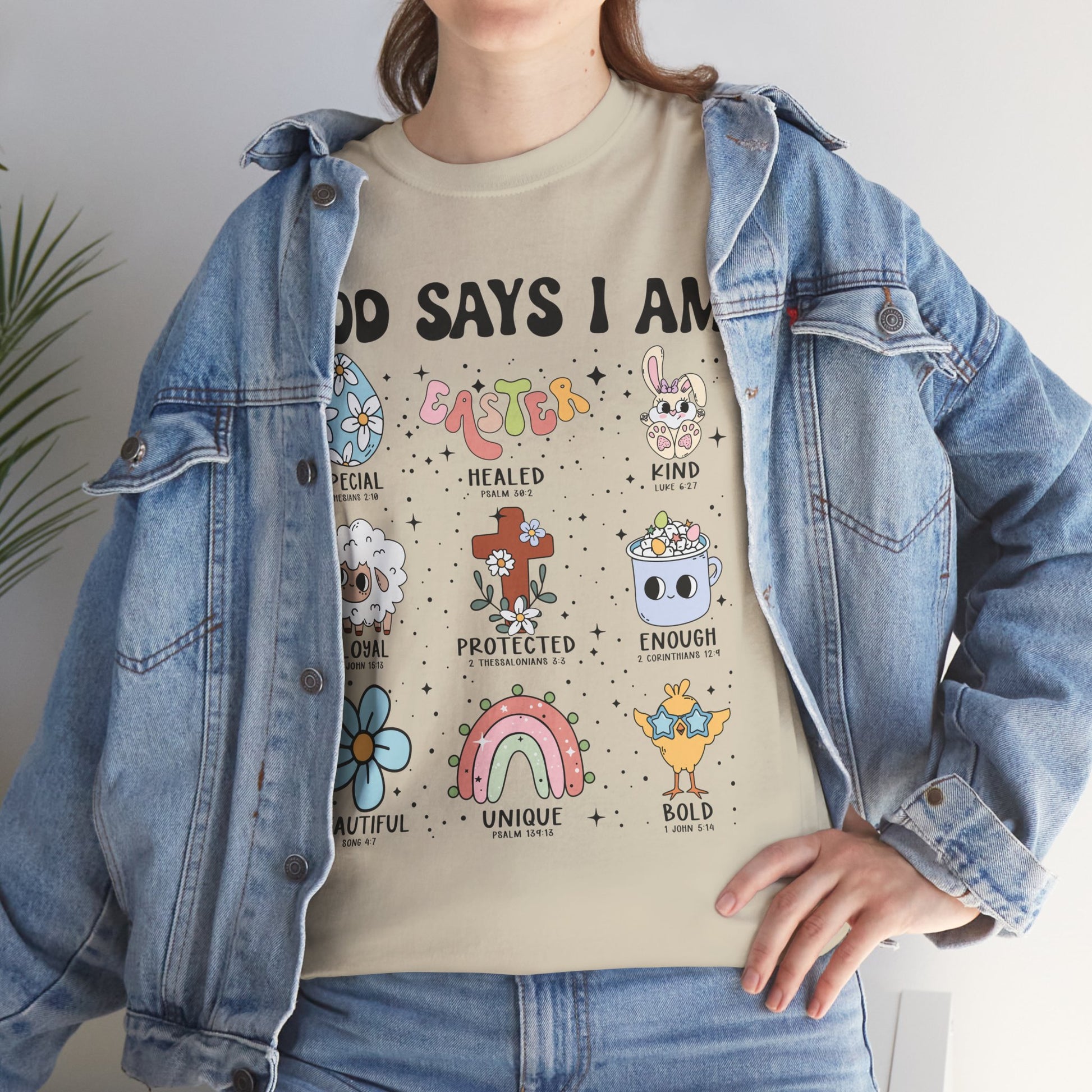 God Says I Am Unisex Heavy Cotton Tee - Inspirational Graphic T-Shirt - GULLYDESIGN