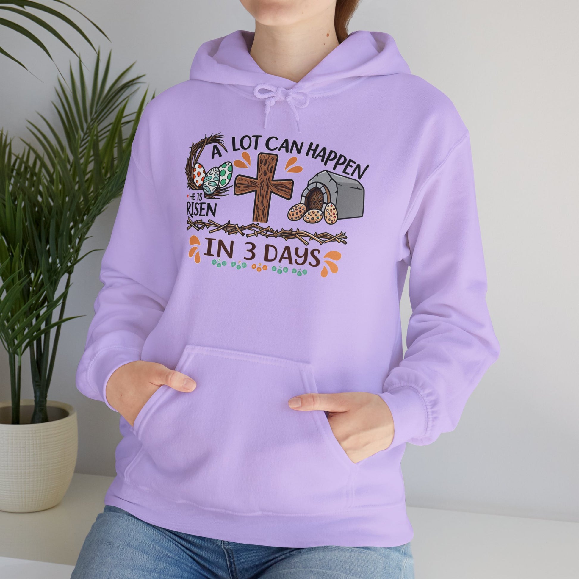 Inspirational Easter Hoodie - "A Lot Can Happen in 3 Days" - Unisex Heavy Blend Sweatshirt - GULLYDESIGN
