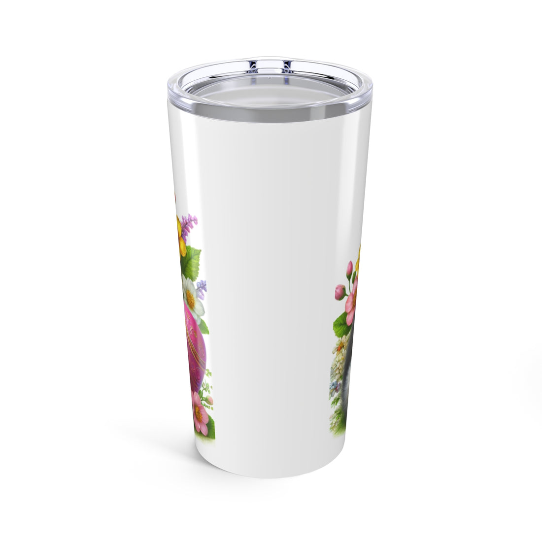 Easter Floral Bunny Tumbler 20oz - Insulated Travel Mug for Spring Celebrations - GULLYDESIGN