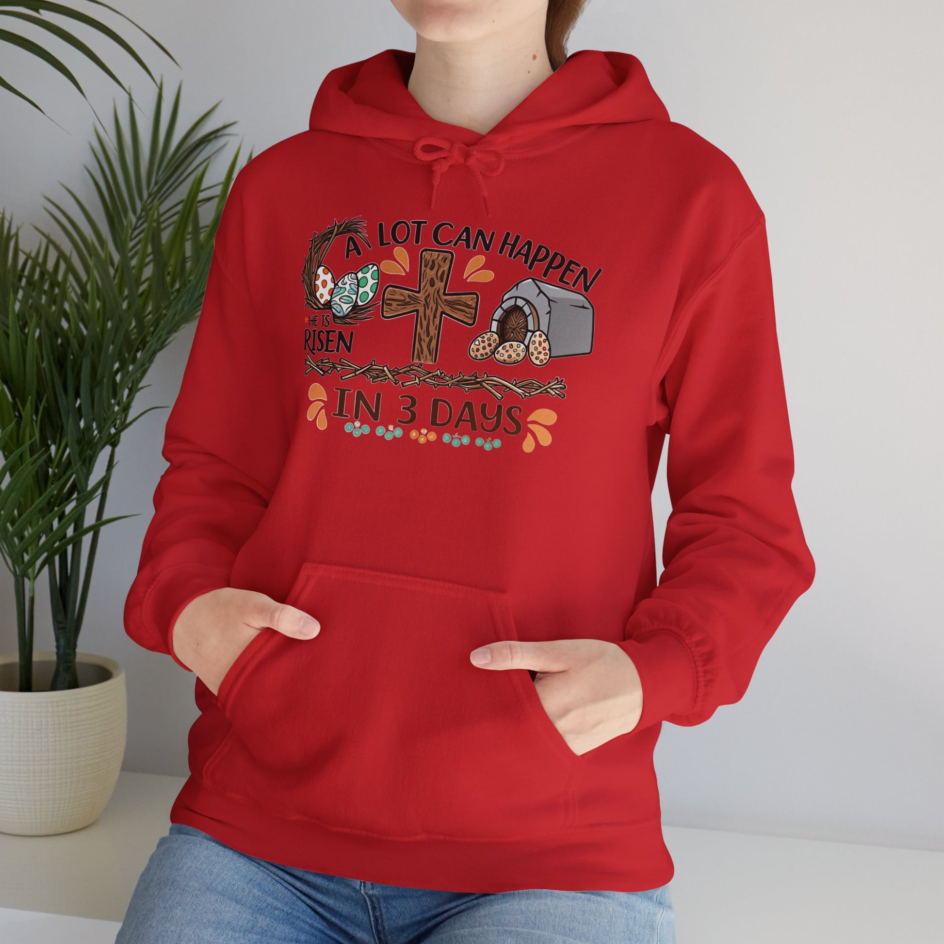 Inspirational Easter Hoodie - "A Lot Can Happen in 3 Days" - Unisex Heavy Blend Sweatshirt - GULLYDESIGN