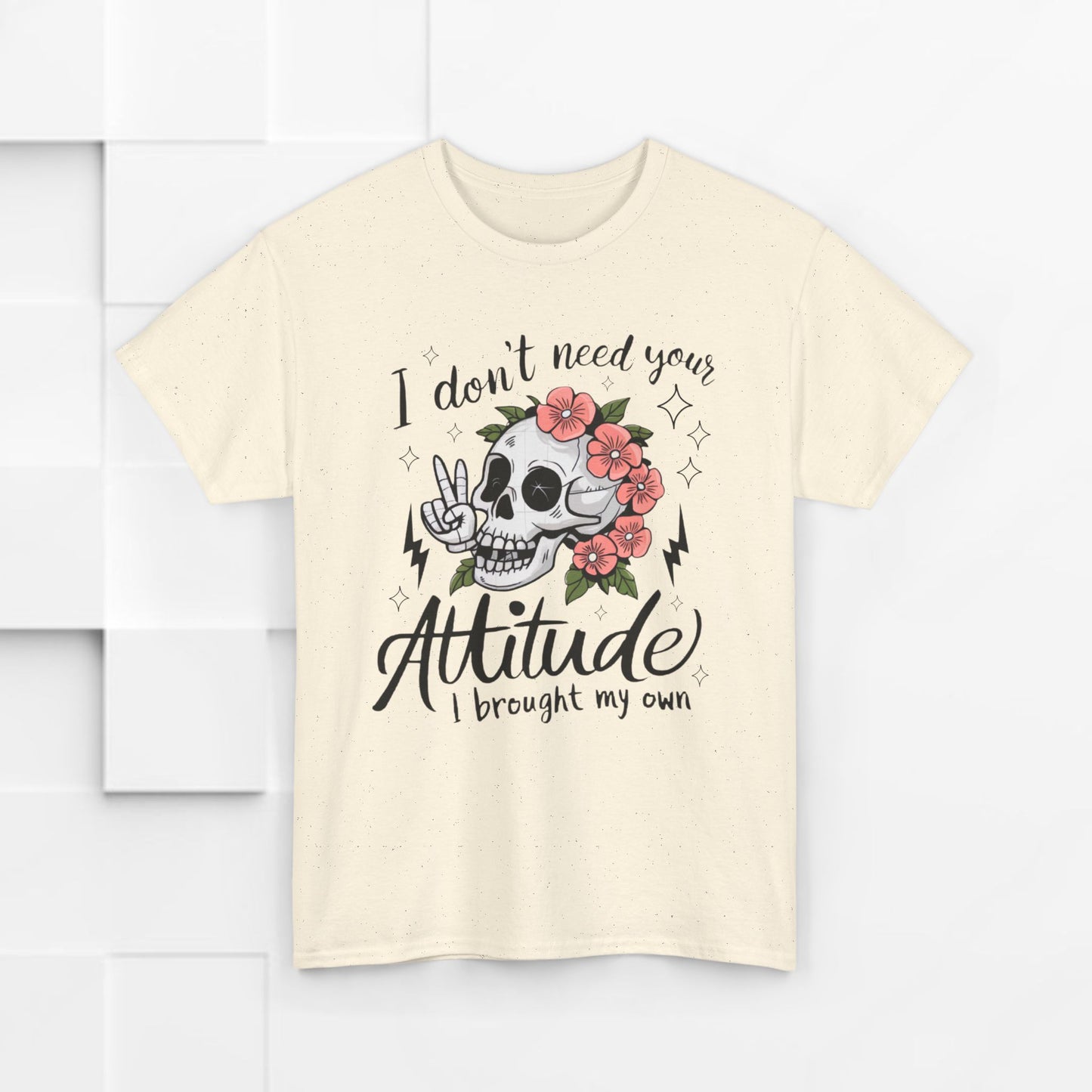 Rebellious Skull Attitude Unisex Heavy Cotton Tee