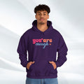 Inspirational Unisex Hoodie - 'You Are Enough' Motivational Sweatshirt for Self-Love & Positivity - GULLYDESIGN