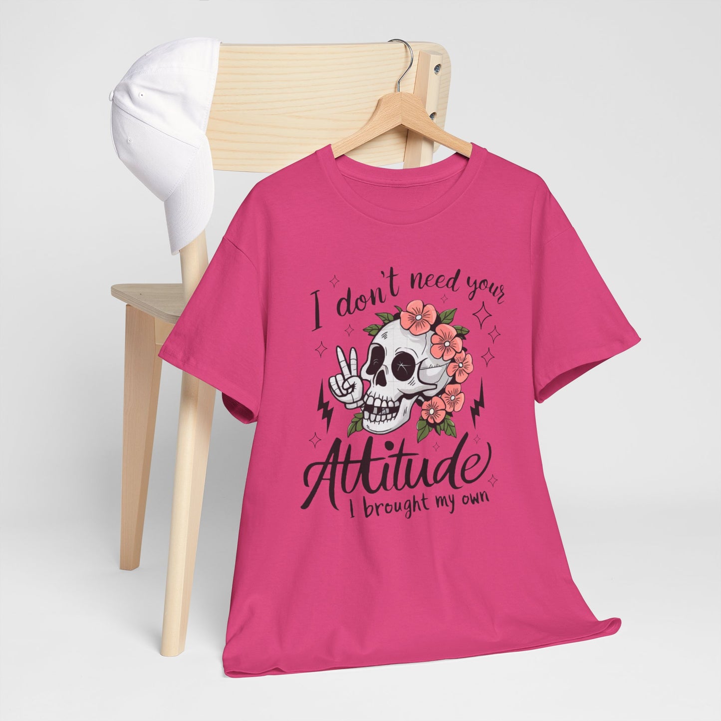 Rebellious Skull Attitude Unisex Heavy Cotton Tee