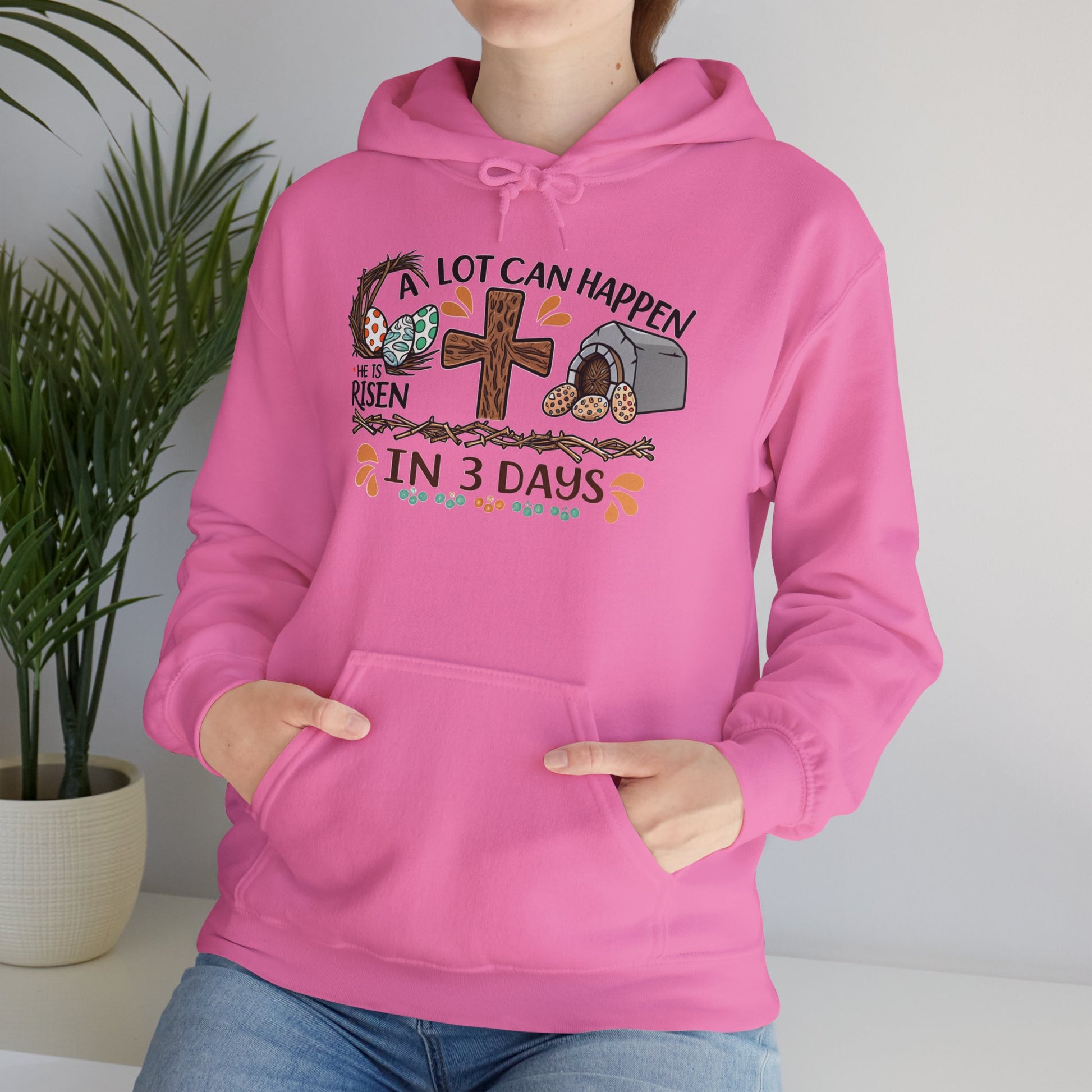 Inspirational Easter Hoodie - "A Lot Can Happen in 3 Days" - Unisex Heavy Blend Sweatshirt - GULLYDESIGN