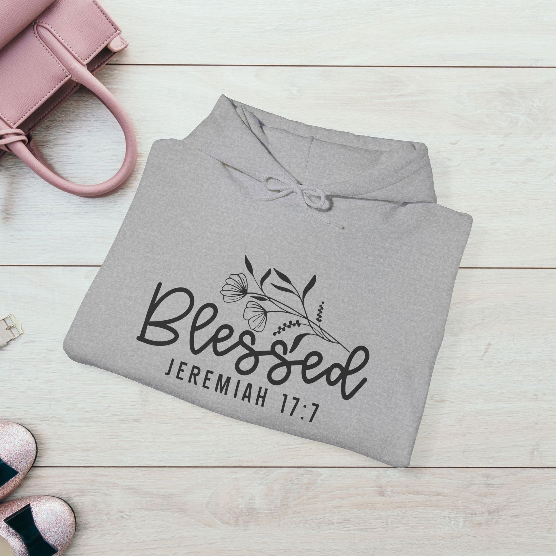 Blessed Hooded Sweatshirt | Jeremiah 17:7 | Cozy Unisex Sweatshirt for Faith & Inspiration - GULLYDESIGN
