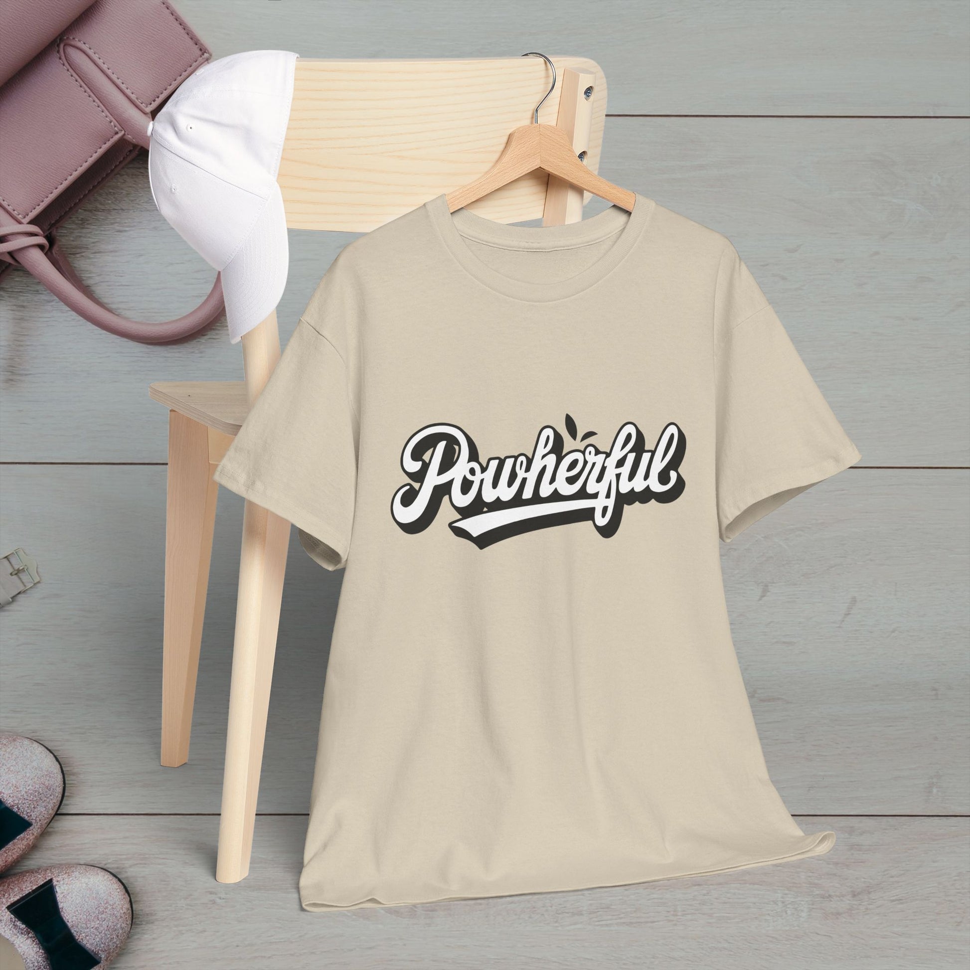 Unisex Heavy Cotton Tee - 'Powerful' Graphic Tee for Empowerment and Self-Expression - GULLYDESIGN