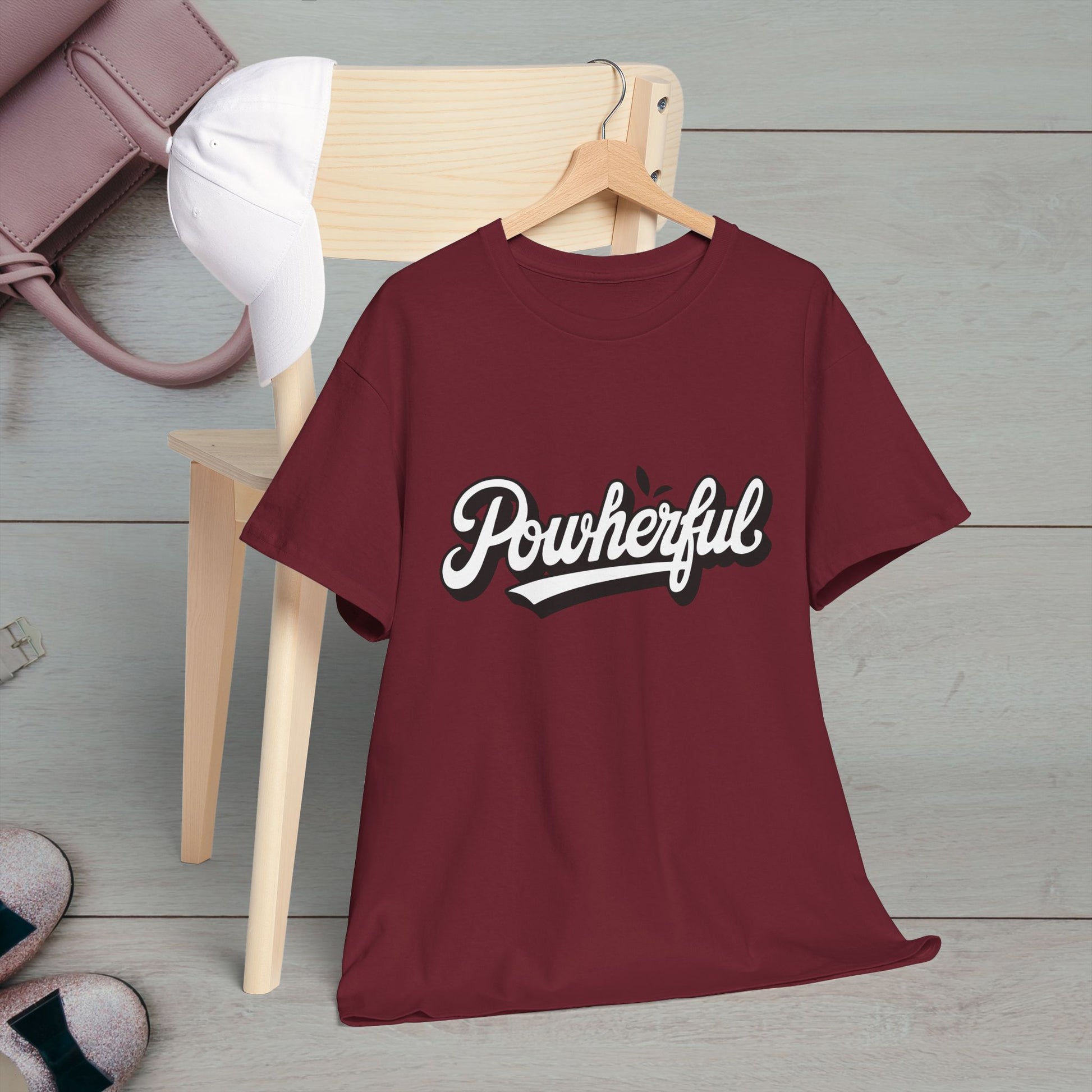 Unisex Heavy Cotton Tee - 'Powerful' Graphic Tee for Empowerment and Self-Expression - GULLYDESIGN