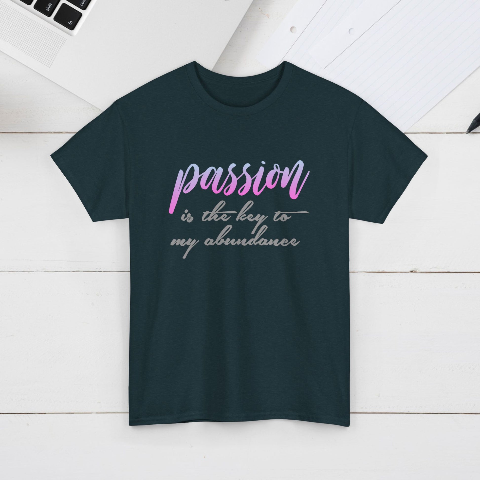 Passion is the Key Unisex Heavy Cotton Tee - Motivational T-Shirt for Inspiration and Abundance - GULLYDESIGN