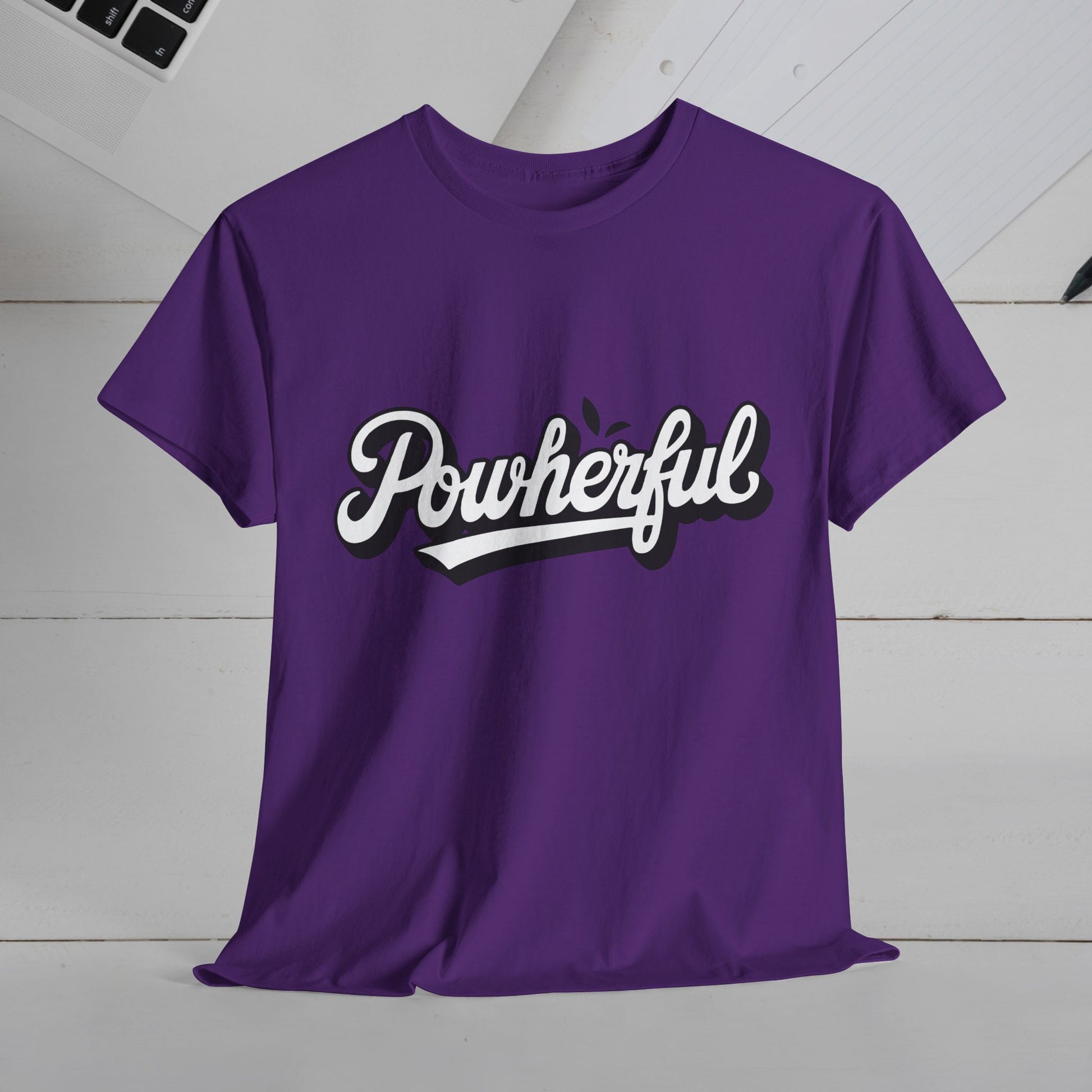 Unisex Heavy Cotton Tee - 'Powerful' Graphic Tee for Empowerment and Self-Expression - GULLYDESIGN