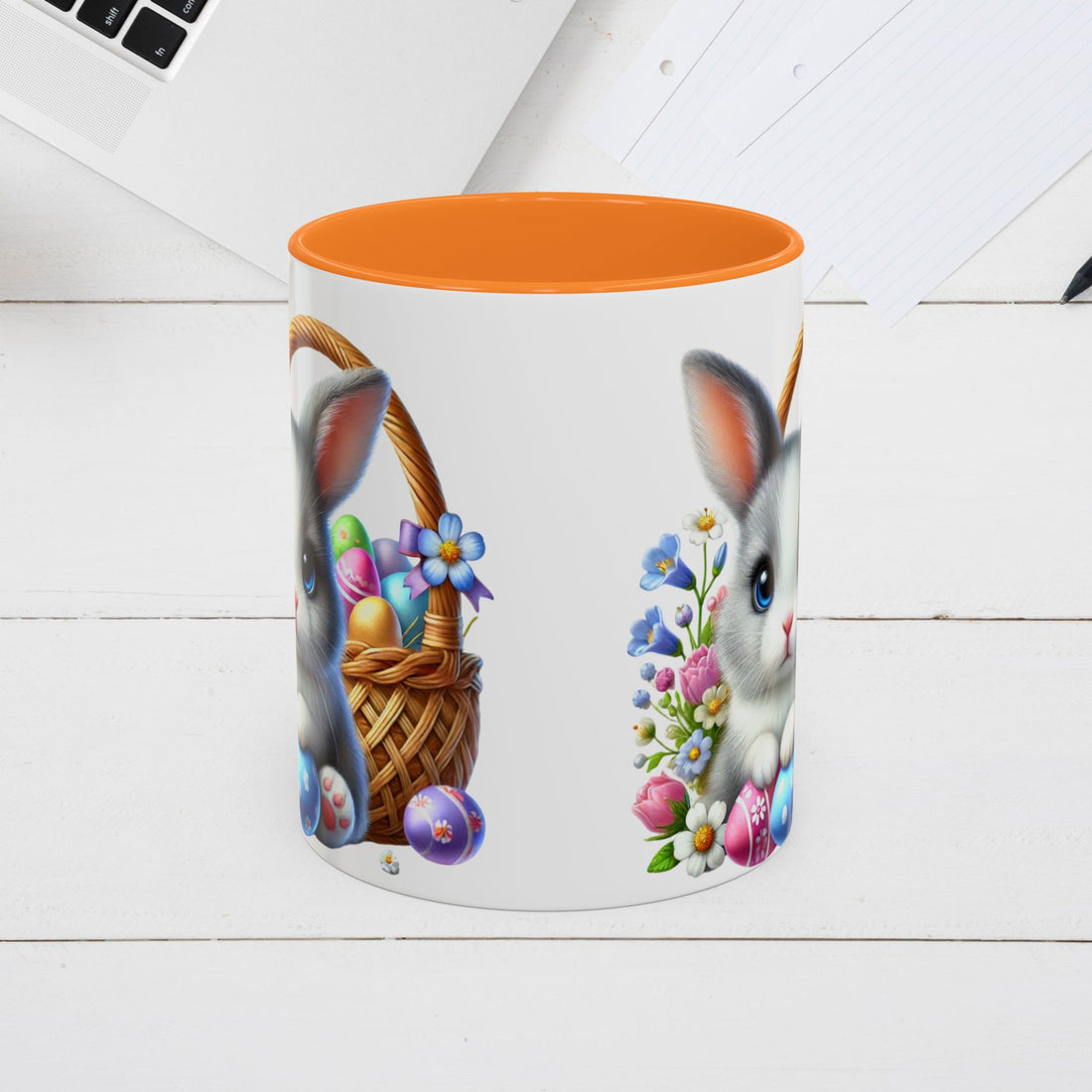 Cute Easter Bunny Mug - Colorful Ceramic Coffee Cup for Spring Celebrations - GULLYDESIGN