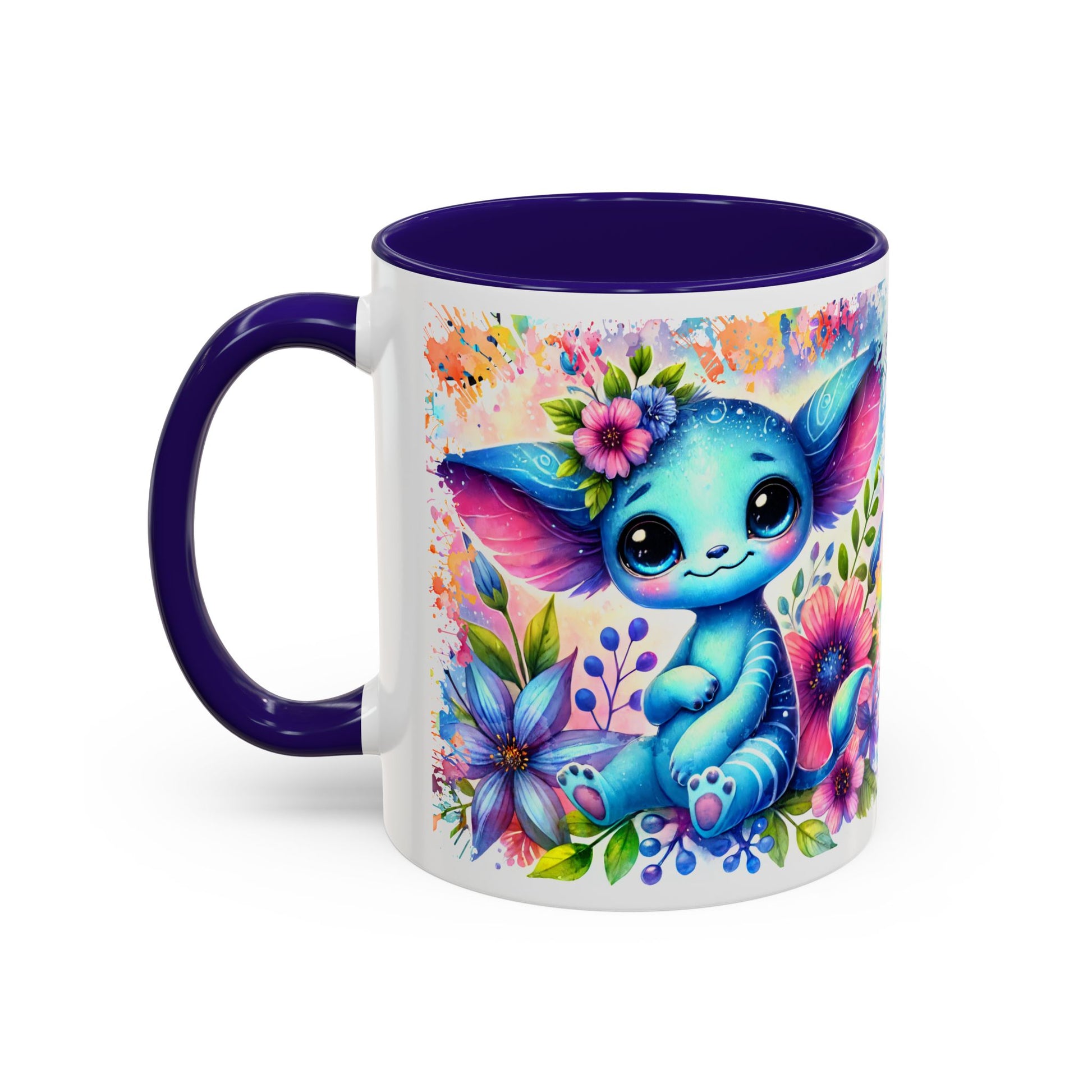Colorful Floral Character Mug - Cute 11oz/15oz Coffee Mug for Nature Lovers - GULLYDESIGN