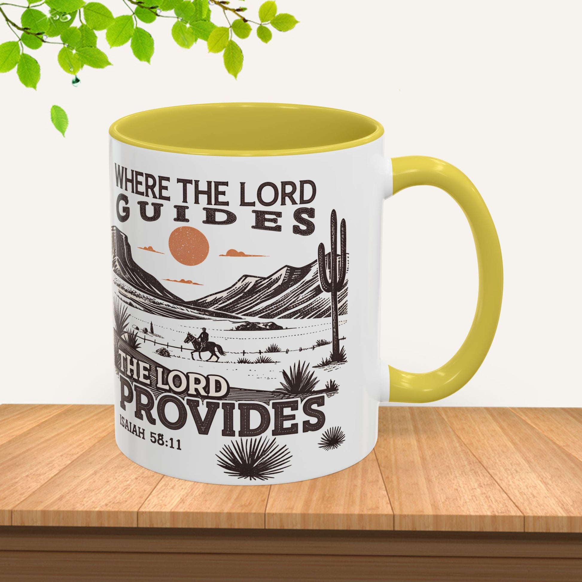 Inspirational Desert Scene Mug - 11oz & 15oz Colorful Coffee Cup for Faith & Encouragement - GULLYDESIGN