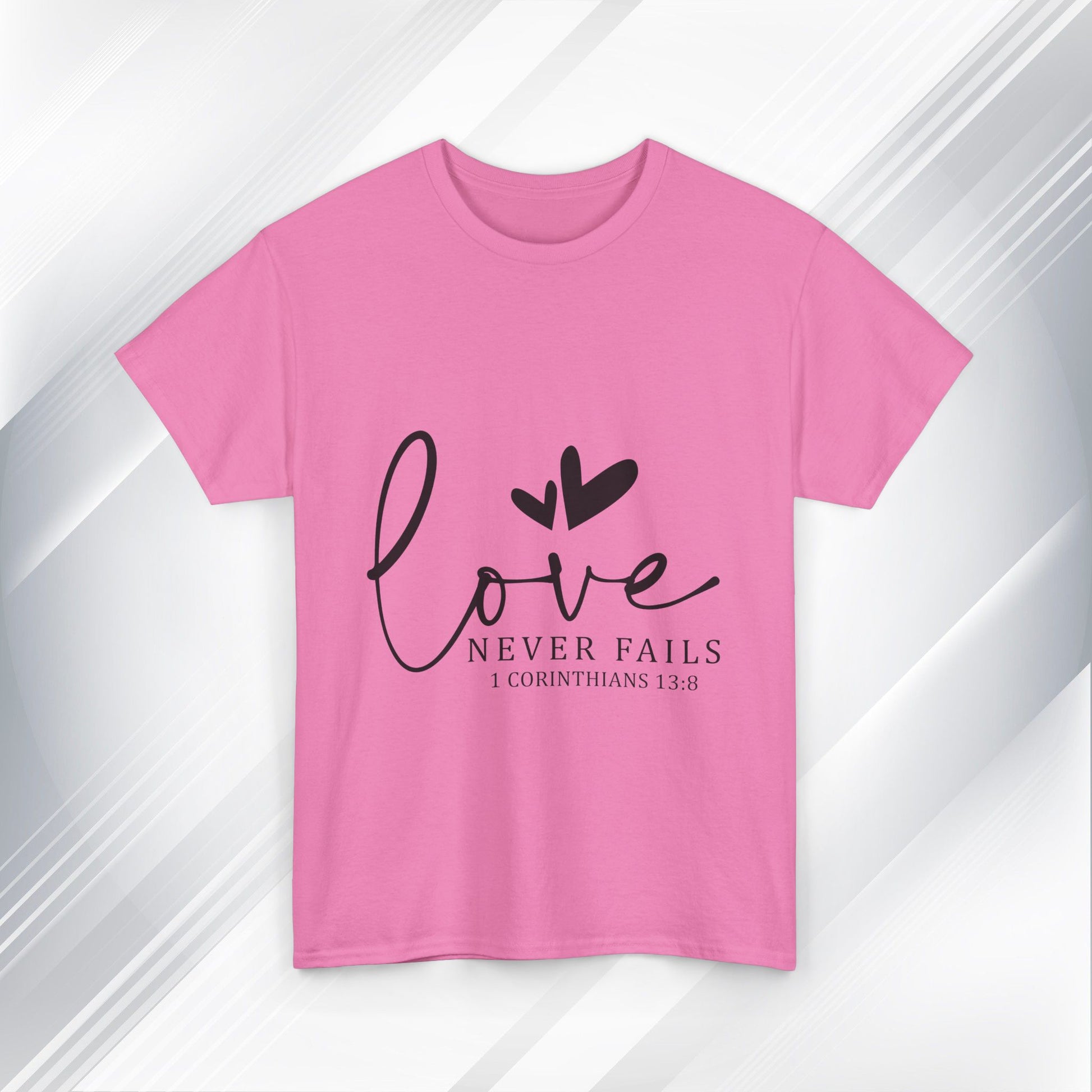 Love Never Fails Unisex Heavy Cotton Tee - Inspirational Christian T-Shirt - GULLYDESIGN