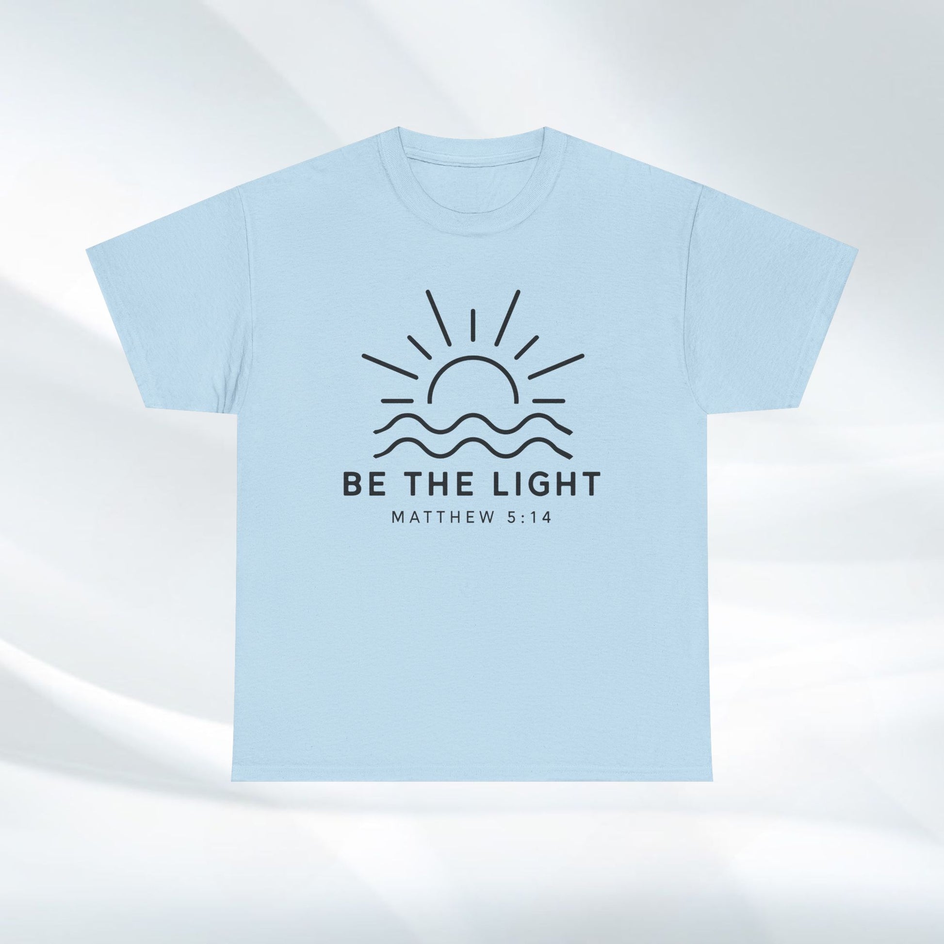 Inspirational Unisex Heavy Cotton Tee - 'Be The Light' Matthew 5:14 - GULLYDESIGN