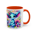 Colorful Floral Character Mug - Cute 11oz/15oz Coffee Mug for Nature Lovers - GULLYDESIGN