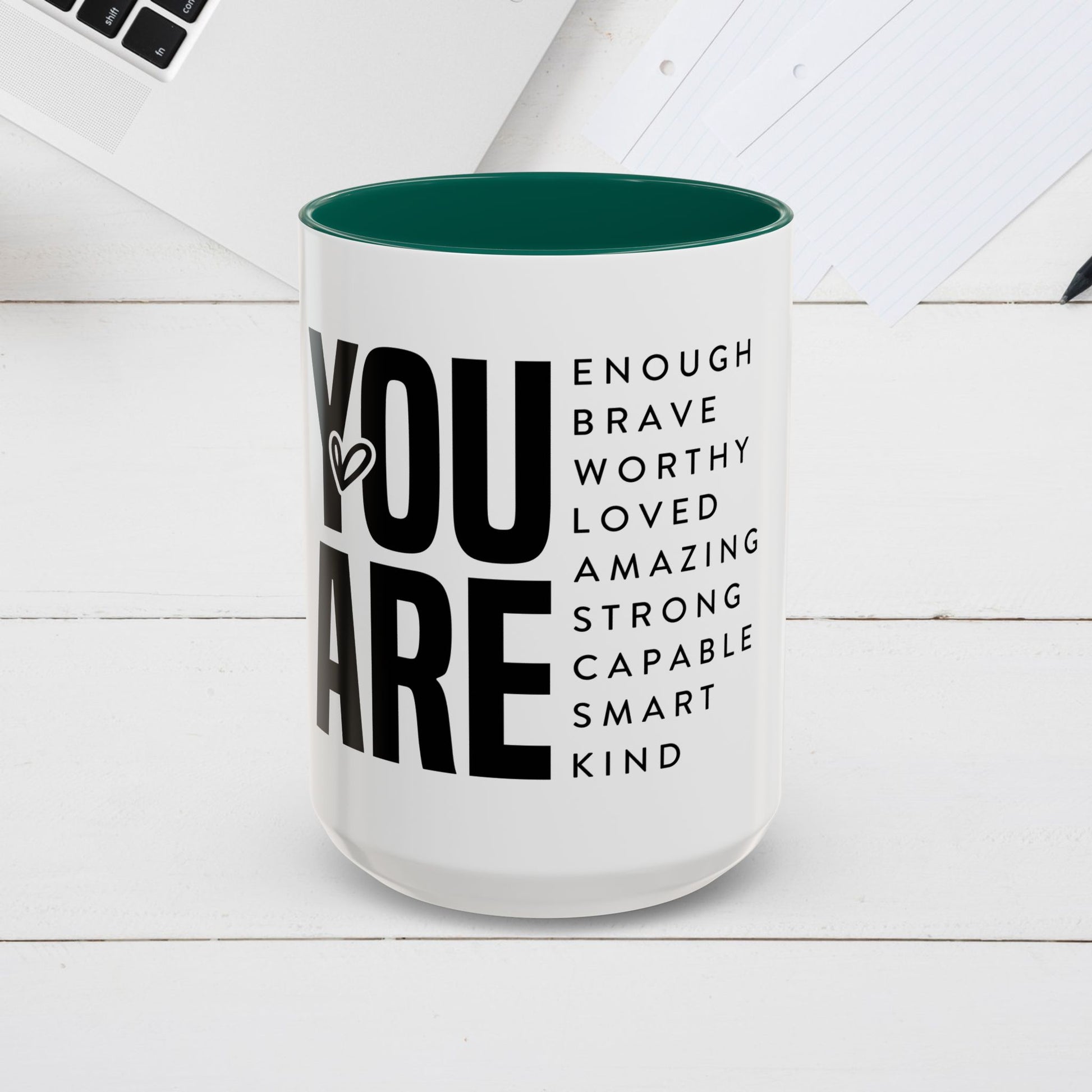 Inspirational Colorful Mug - Empowering Affirmations for Coffee Lovers - GULLYDESIGN