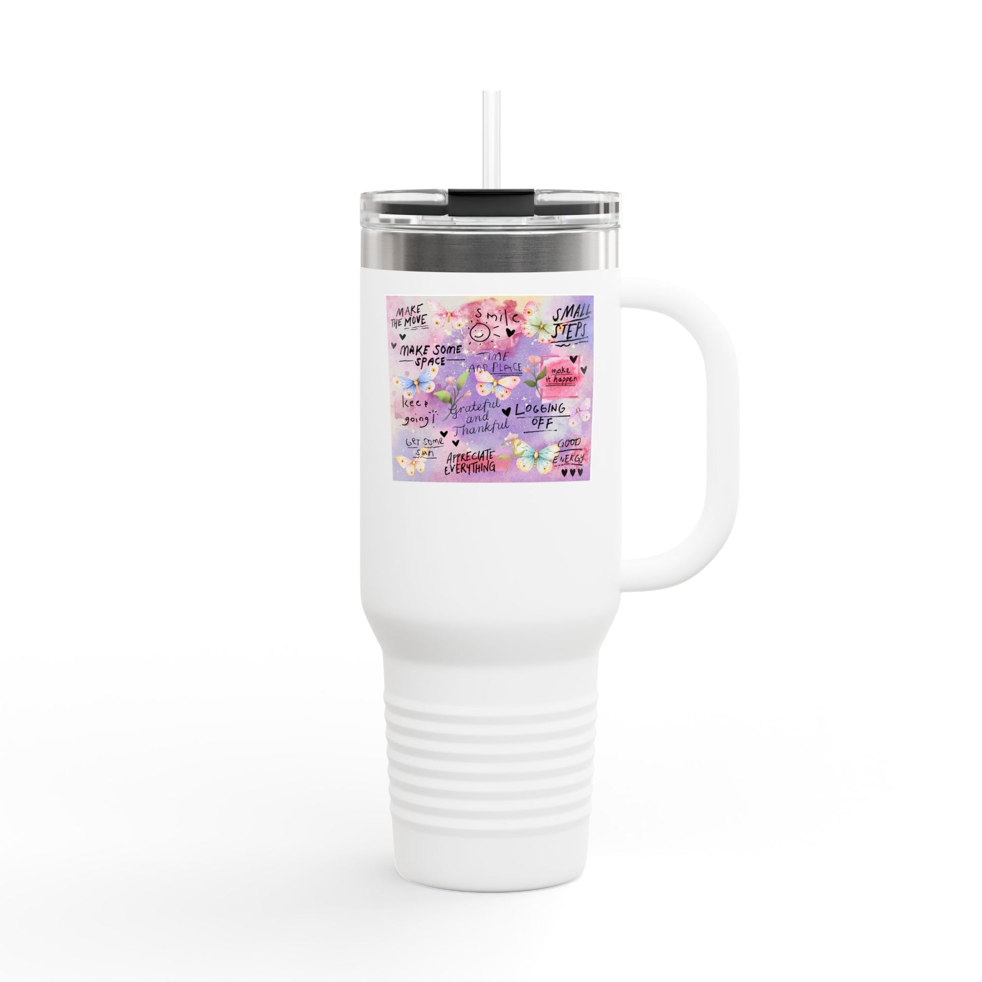 Inspirational Insulated Travel Mug - 40oz Adventure Companion - GULLYDESIGN