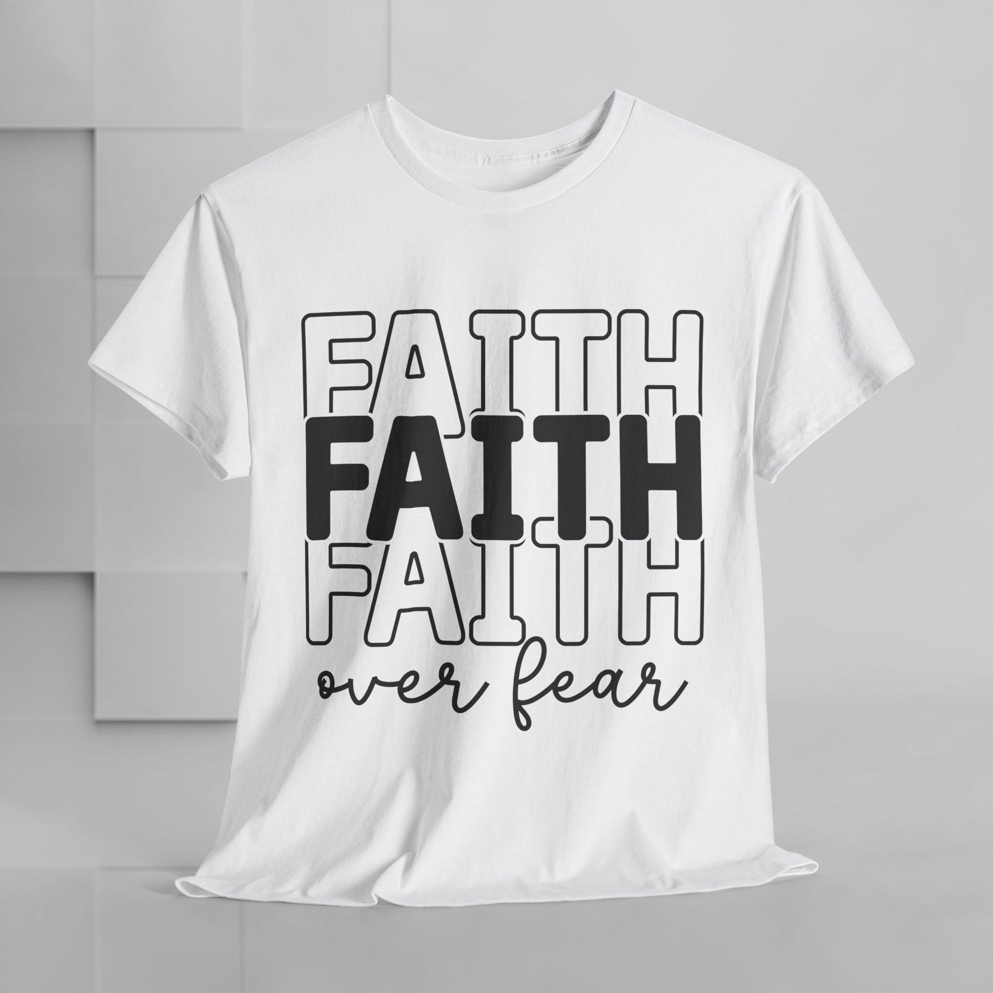 Faith Over Fear Unisex Heavy Cotton Tee - Inspirational T-Shirt - GULLYDESIGN