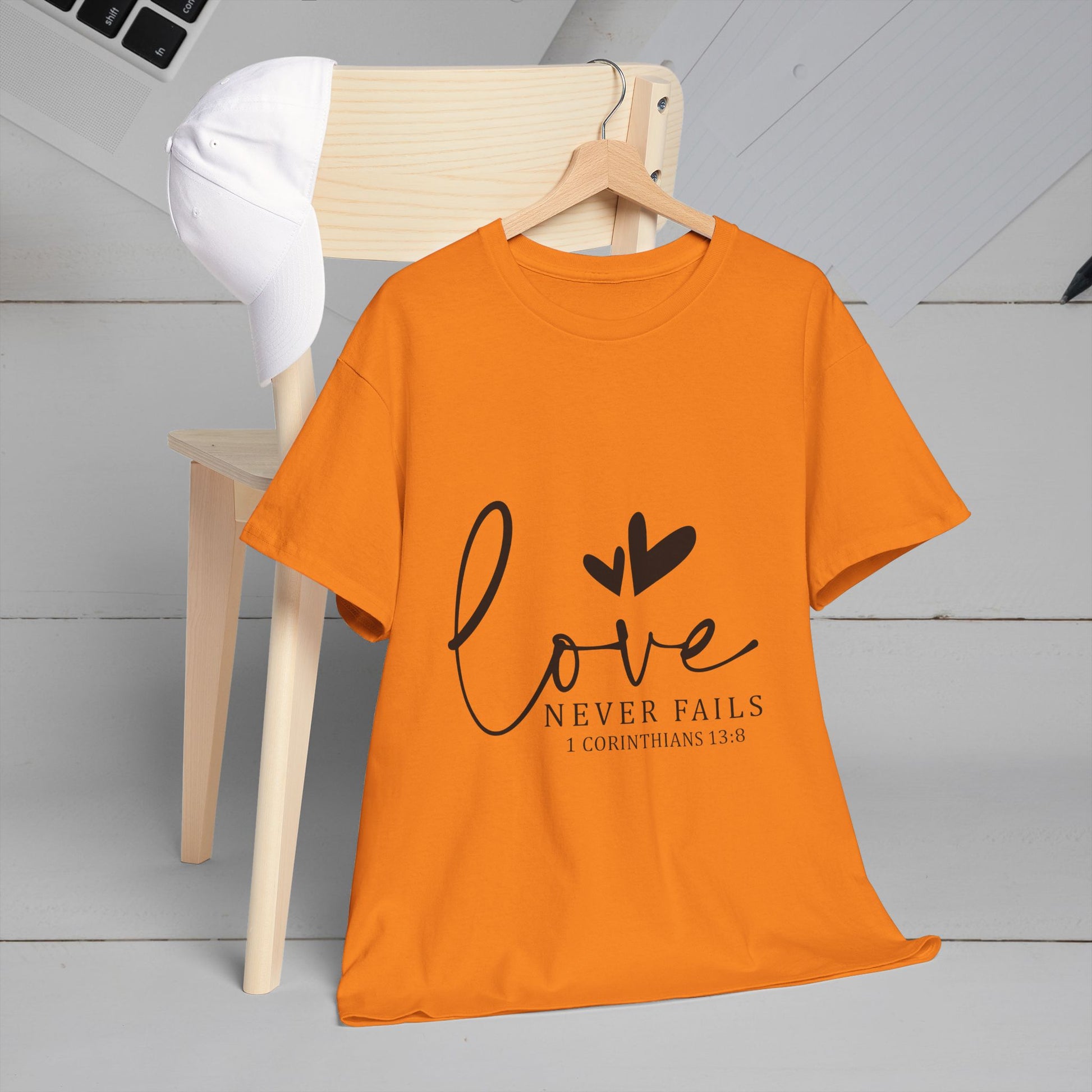 Love Never Fails Unisex Heavy Cotton Tee - Inspirational Christian T-Shirt - GULLYDESIGN