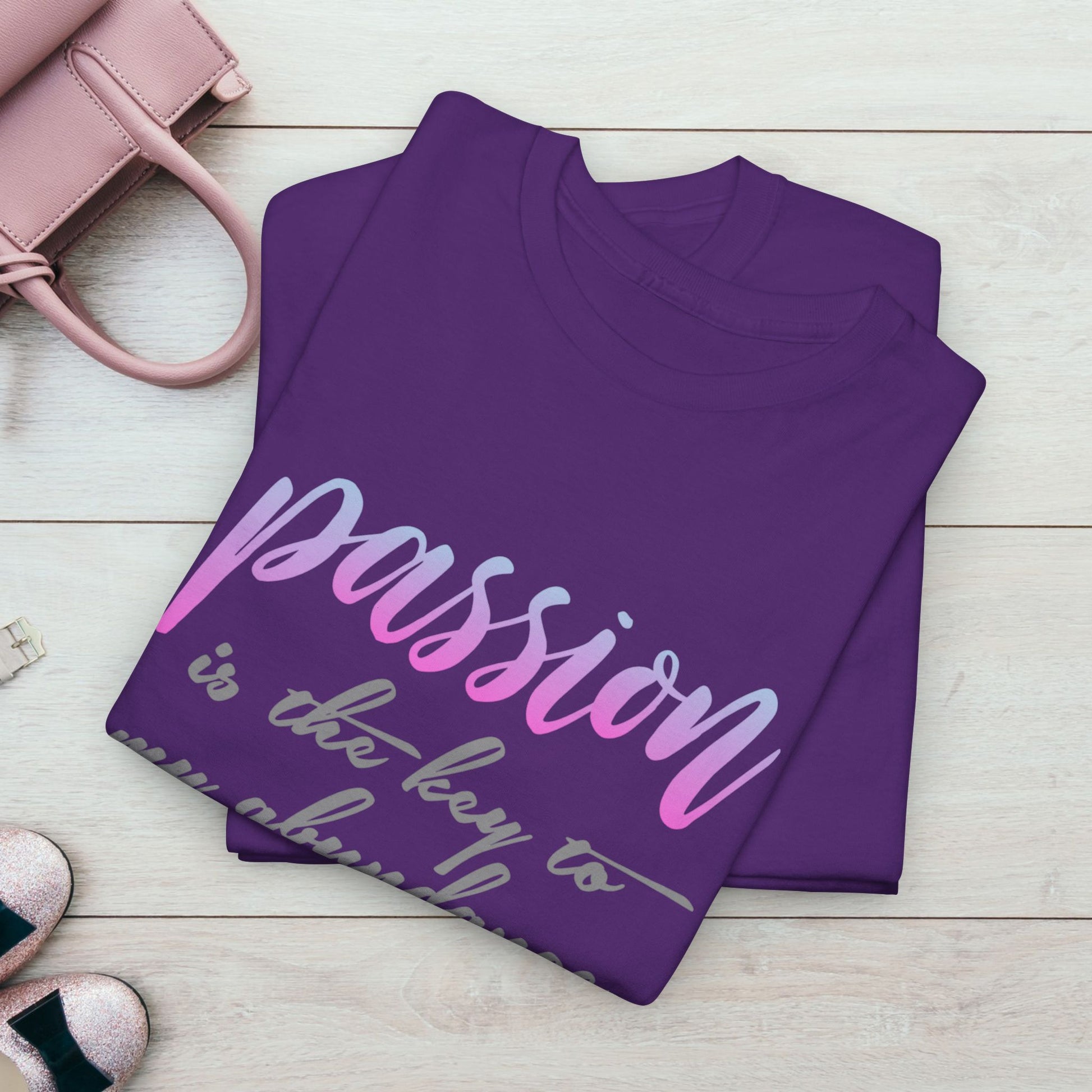 Passion is the Key Unisex Heavy Cotton Tee - Motivational T-Shirt for Inspiration and Abundance - GULLYDESIGN
