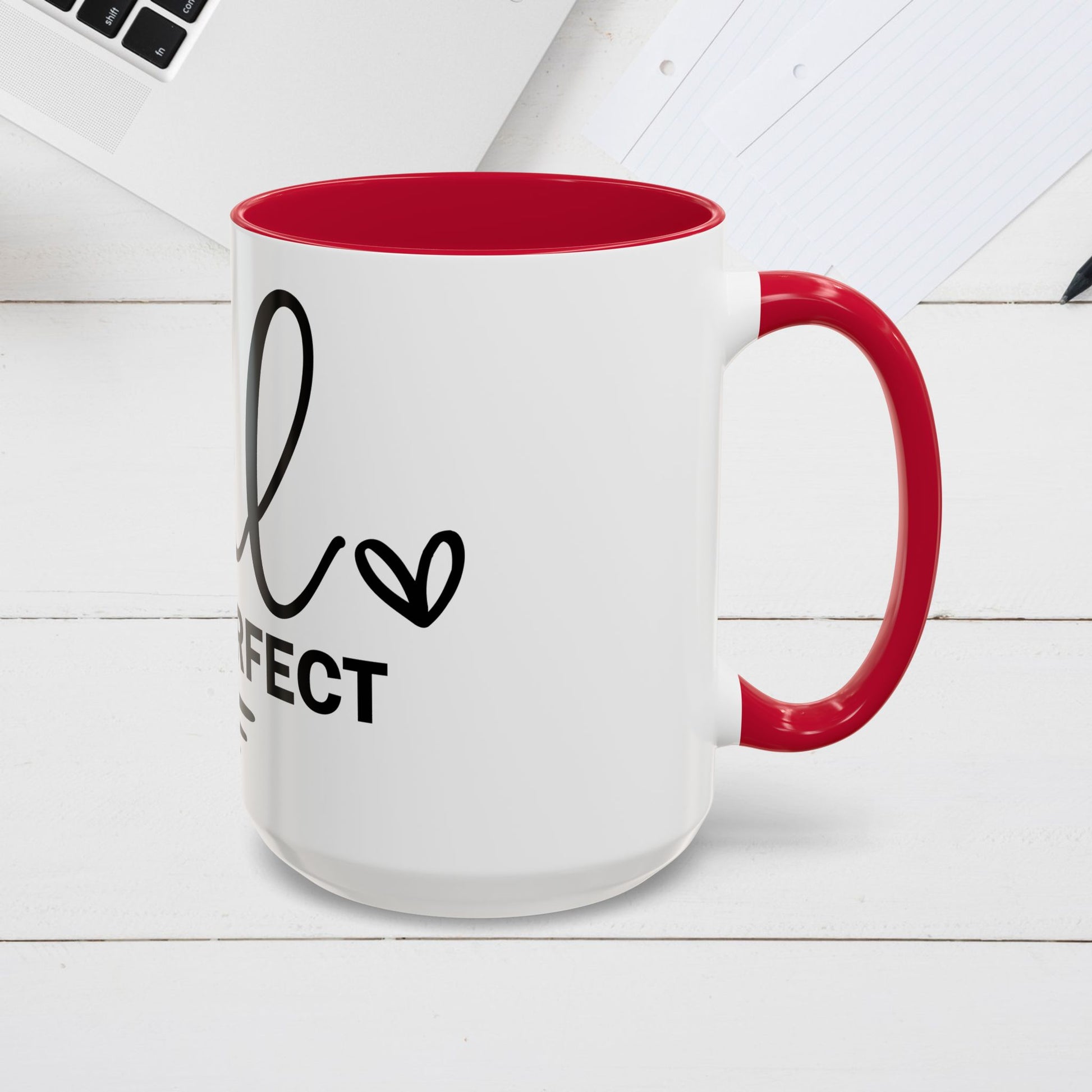 Inspirational Coffee Mug - "Be Real Not Perfect" - Colorful 11oz & 15oz Designs - GULLYDESIGN