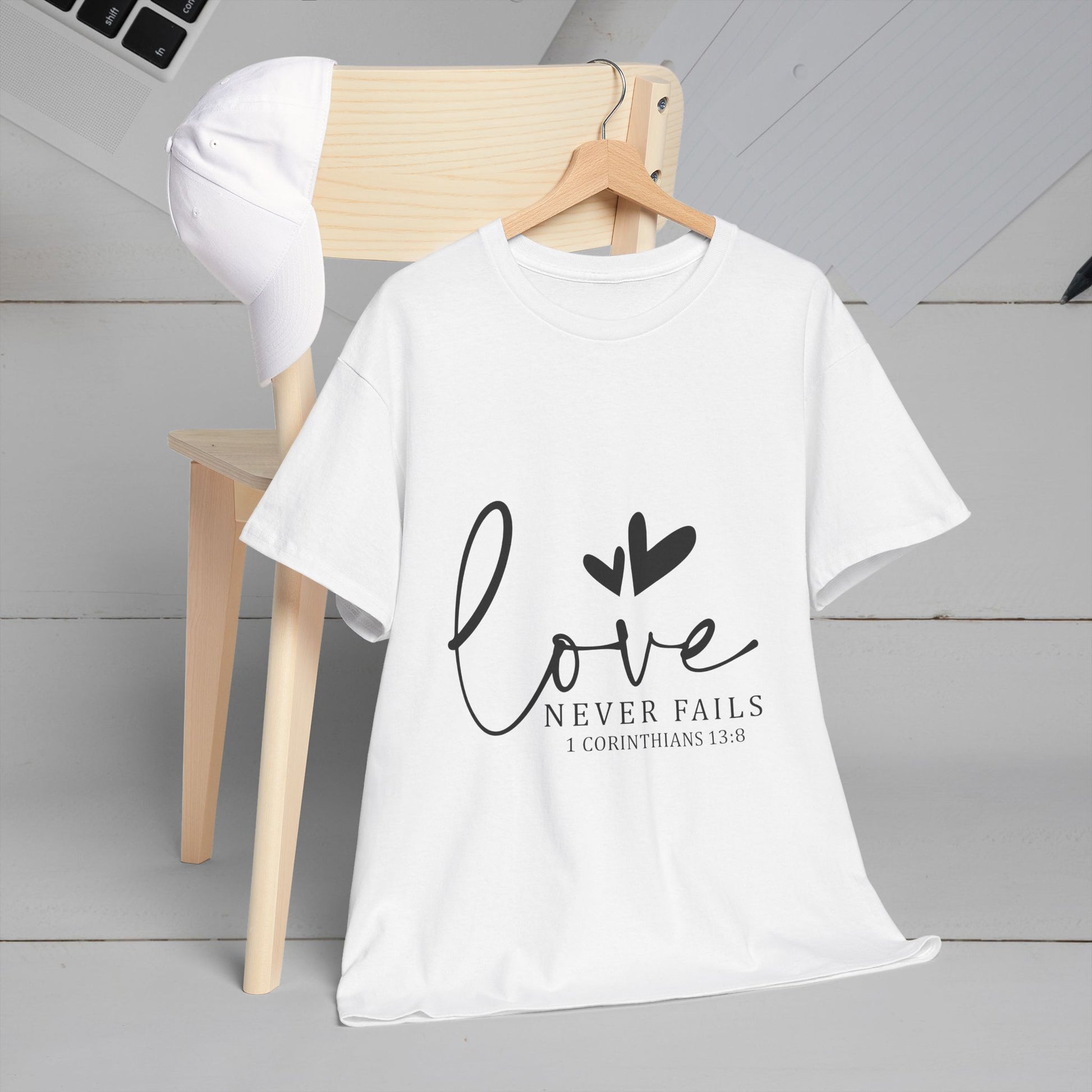 Love Never Fails Unisex Heavy Cotton Tee - Inspirational Christian T-Shirt - GULLYDESIGN