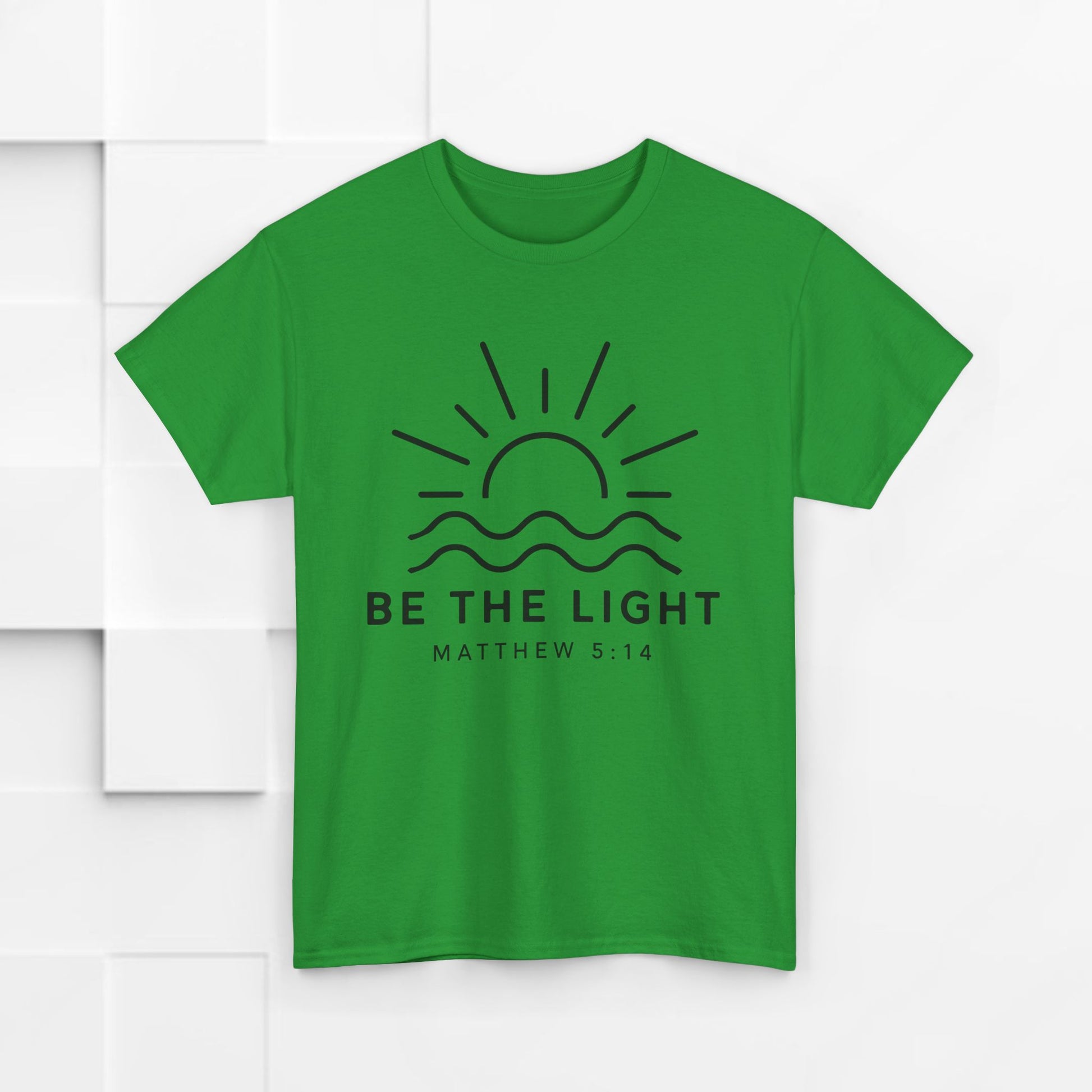 Inspirational Unisex Heavy Cotton Tee - 'Be The Light' Matthew 5:14 - GULLYDESIGN