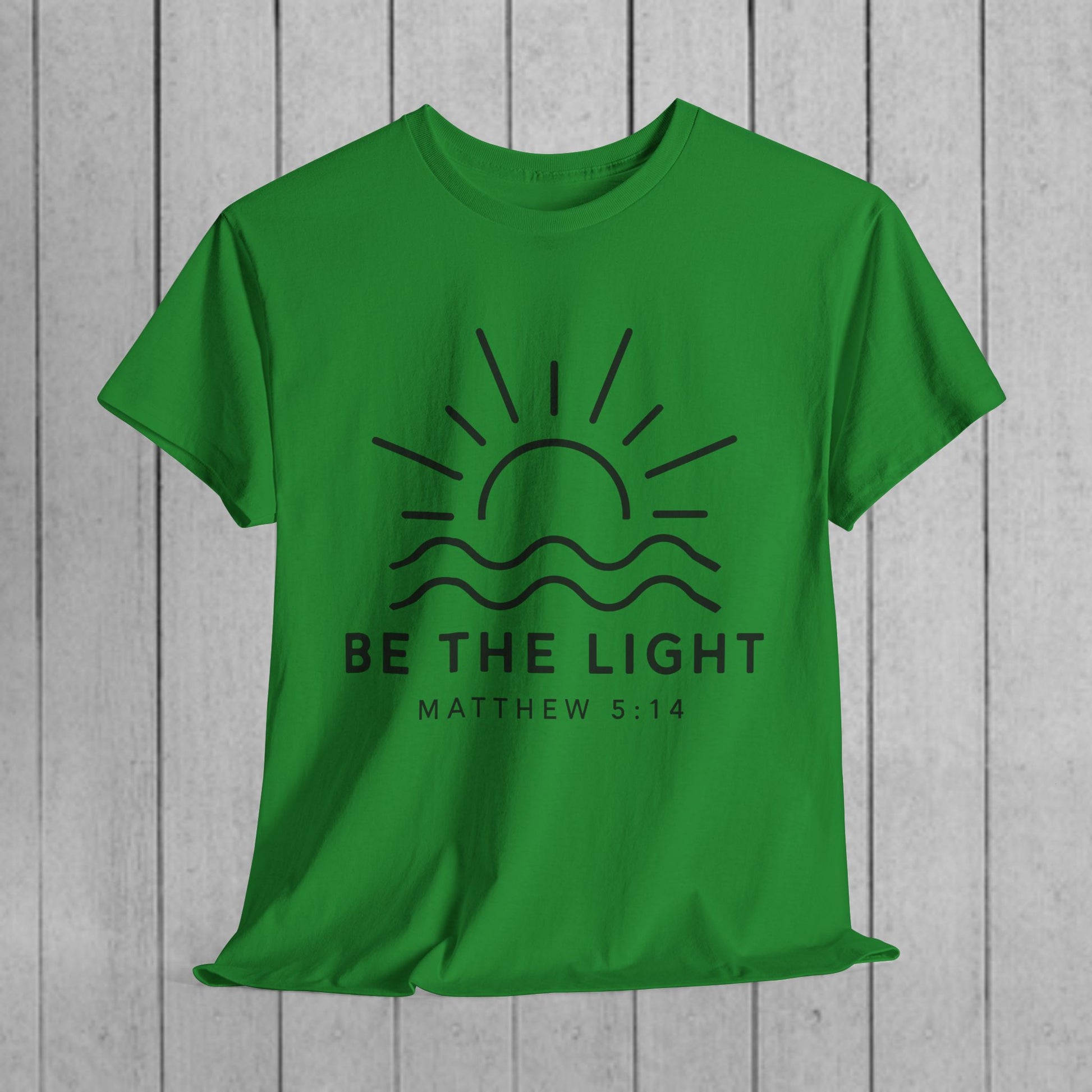 Inspirational Unisex Heavy Cotton Tee - 'Be The Light' Matthew 5:14 - GULLYDESIGN