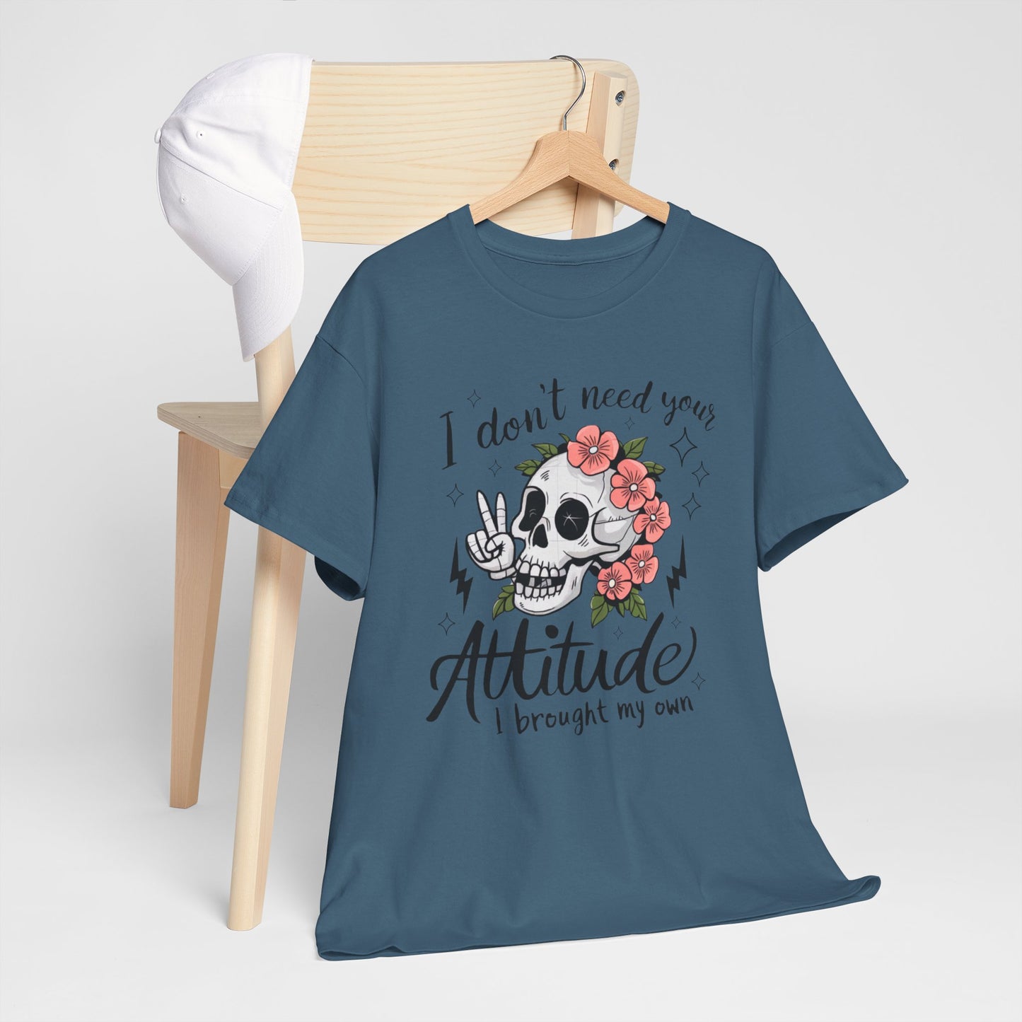 Rebellious Skull Attitude Unisex Heavy Cotton Tee