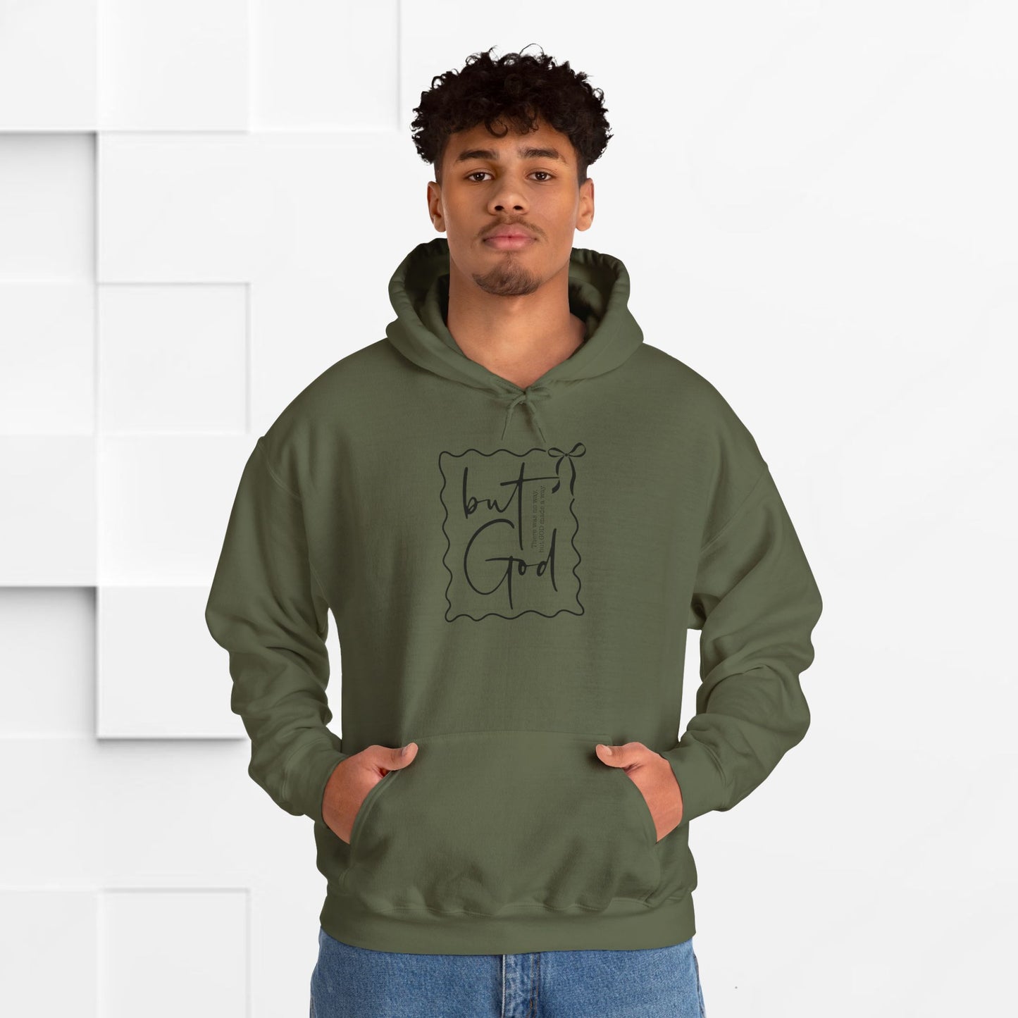 Inspirational Unisex Heavy Blend Hoodie - "but God" Design