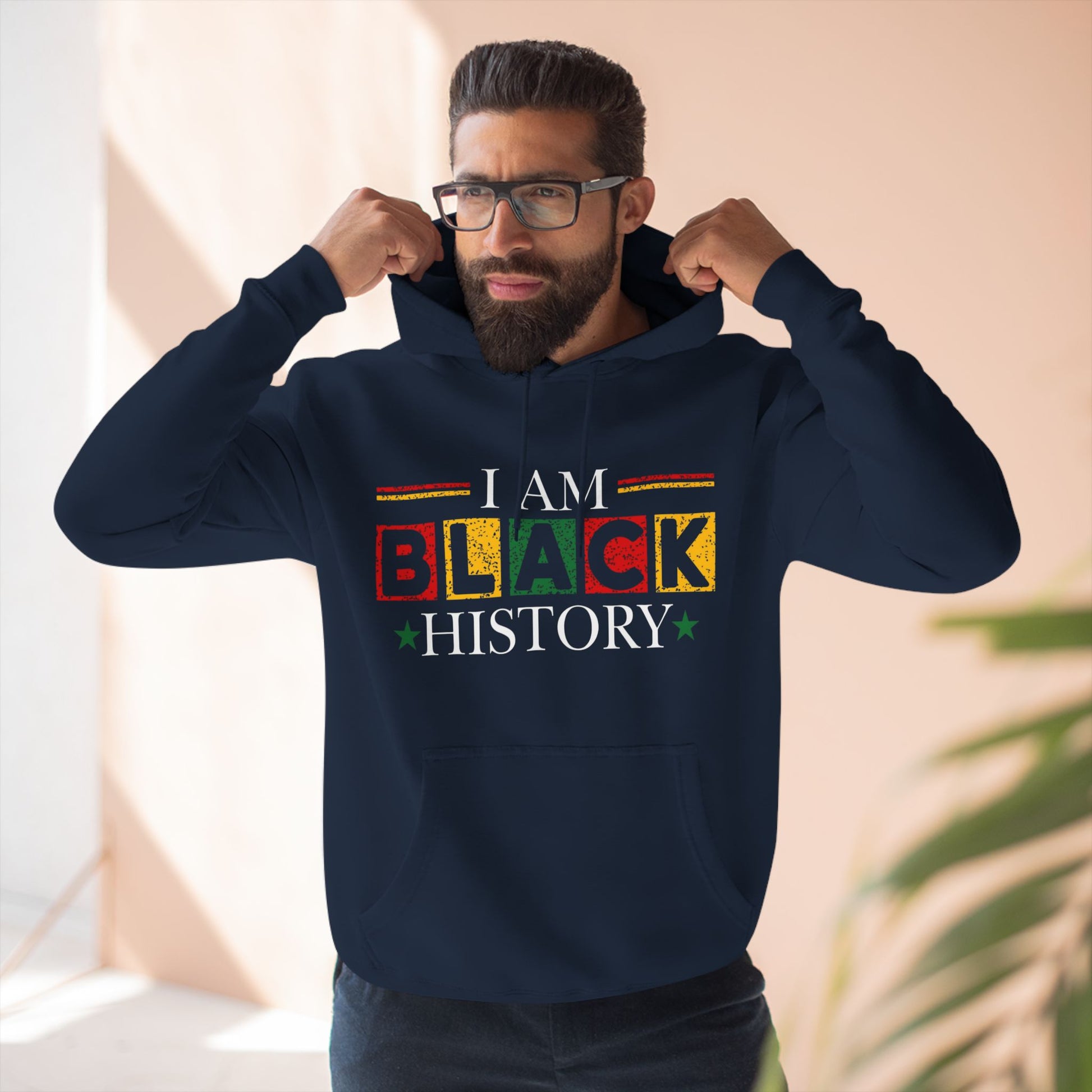 Black History Three-Panel Fleece Hoodie - Celebrate Identity & Culture - GULLYDESIGN