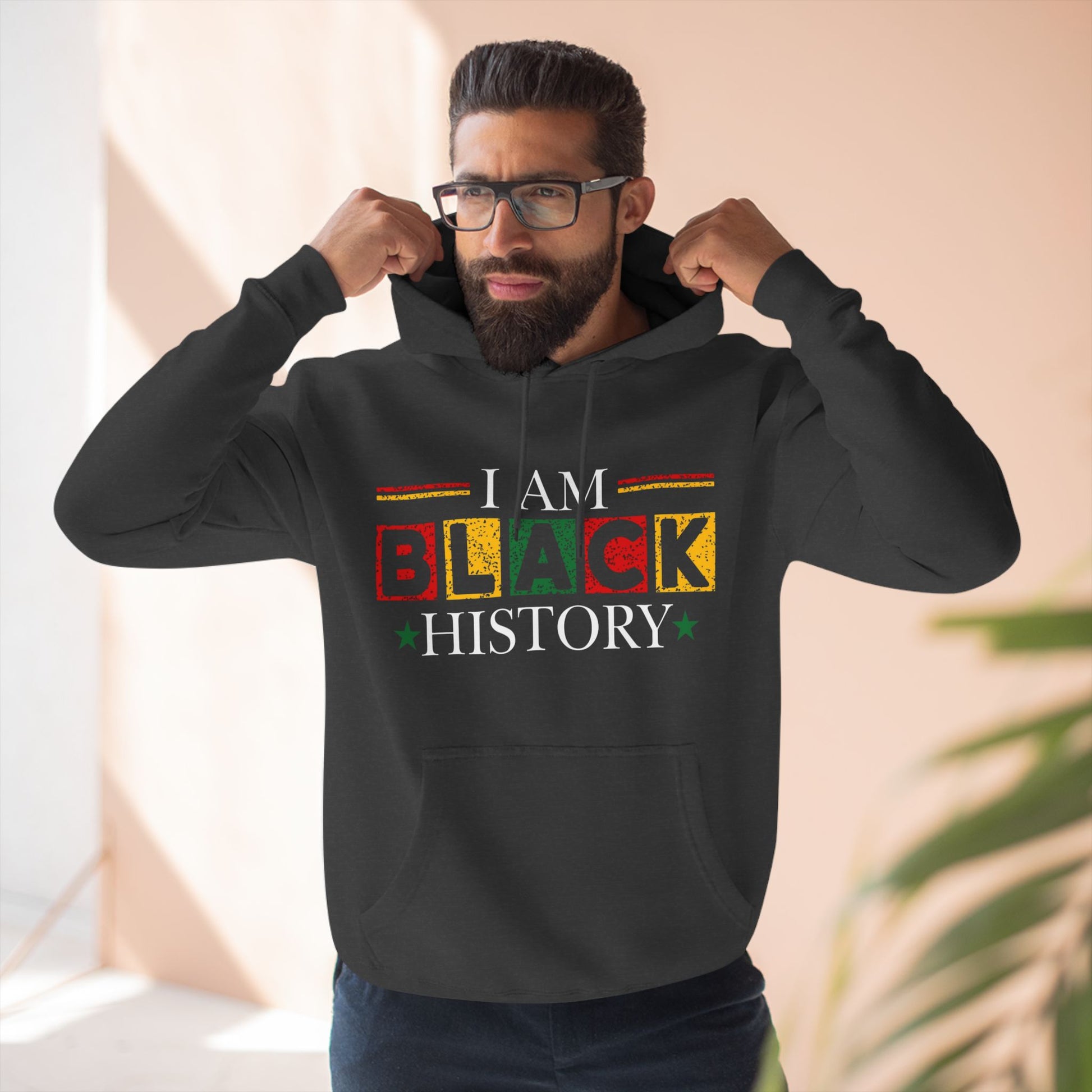 Black History Three-Panel Fleece Hoodie - Celebrate Identity & Culture - GULLYDESIGN