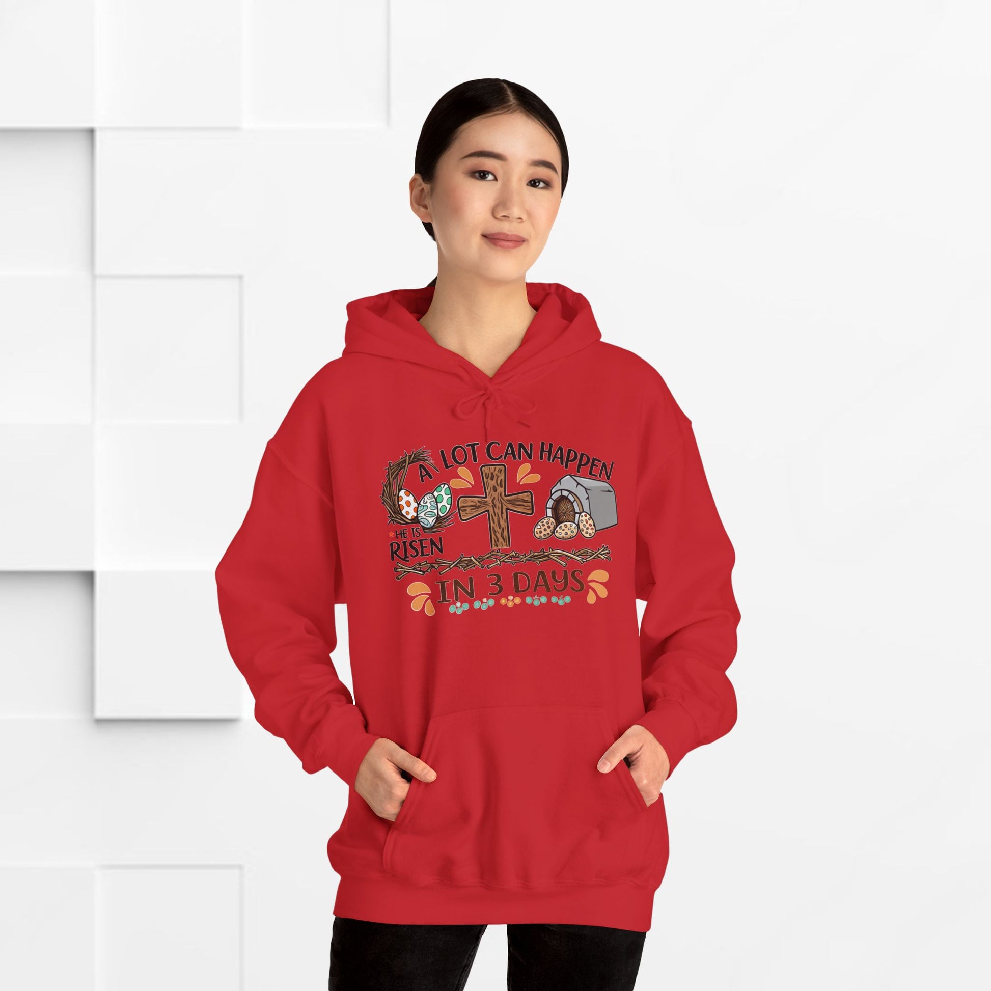 Inspirational Easter Hoodie - "A Lot Can Happen in 3 Days" - Unisex Heavy Blend Sweatshirt - GULLYDESIGN