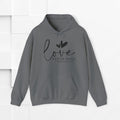 Inspirational Love Sweatshirt - Unisex Heavy Blend™ Hoodie with 1 Corinthians 13:8 - GULLYDESIGN
