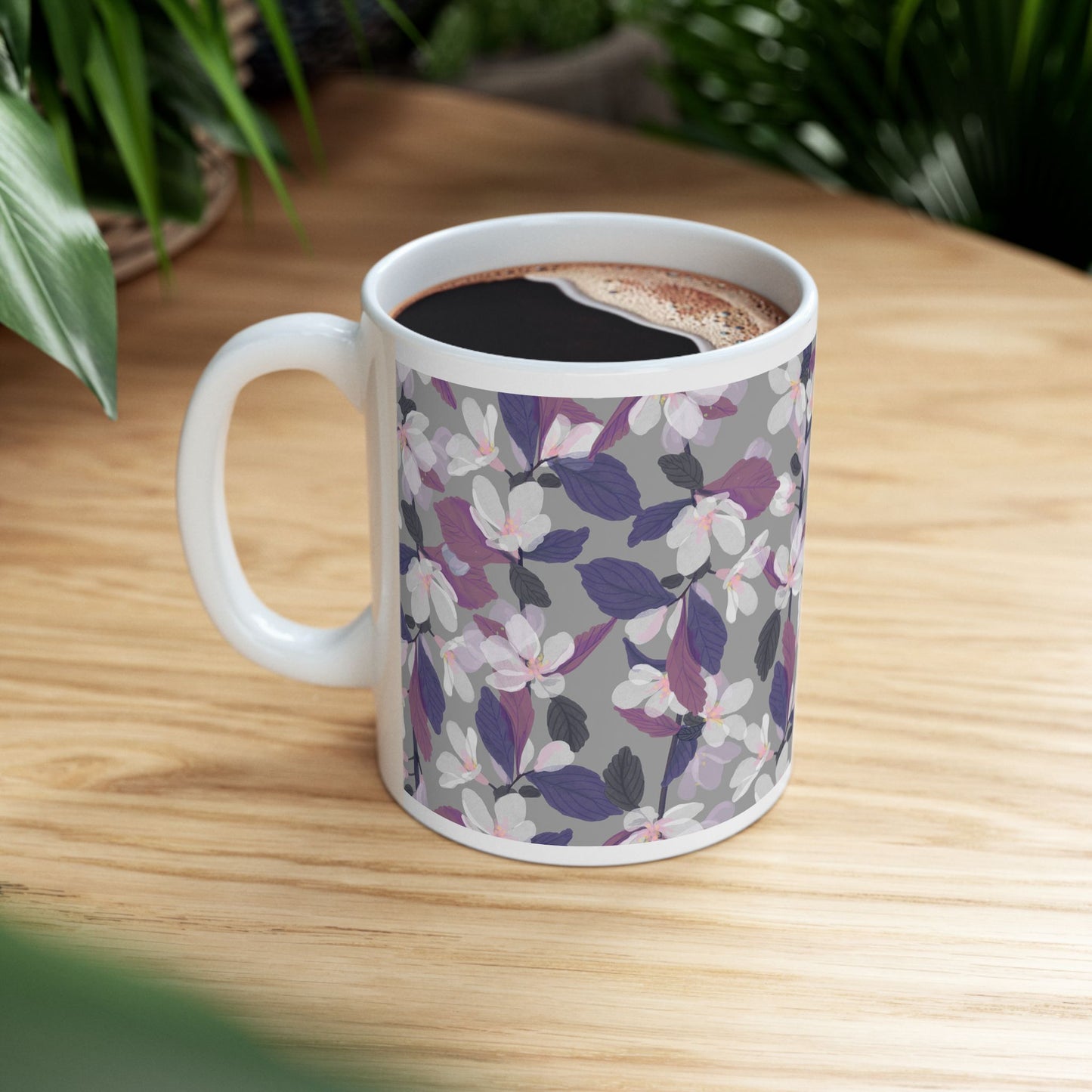 Elegant Floral Ceramic Mug - 11oz & 15oz Coffee Cup for Home & Office