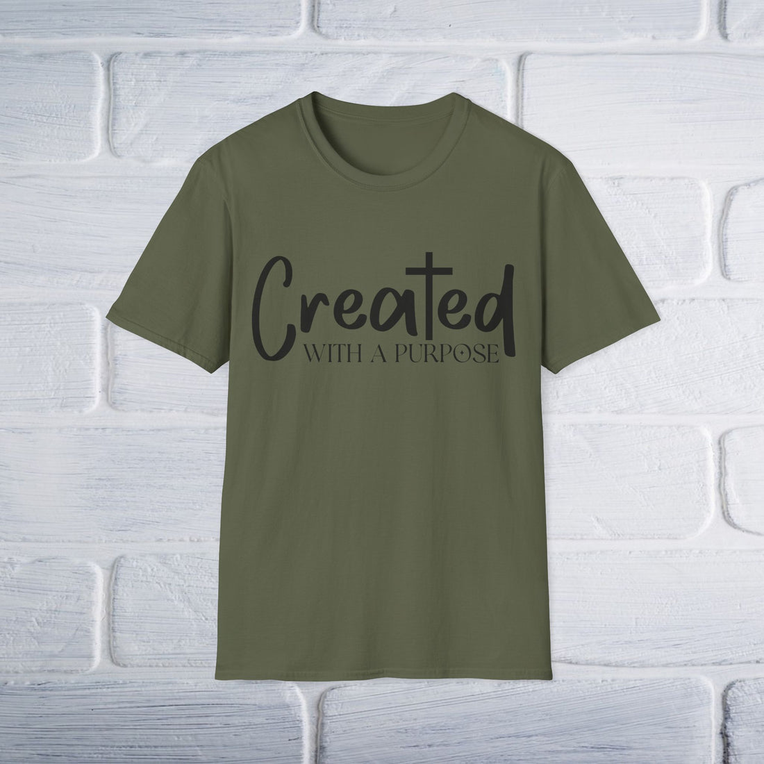 Created With A Purpose T-Shirt - Unisex Softstyle - GULLYDESIGN
