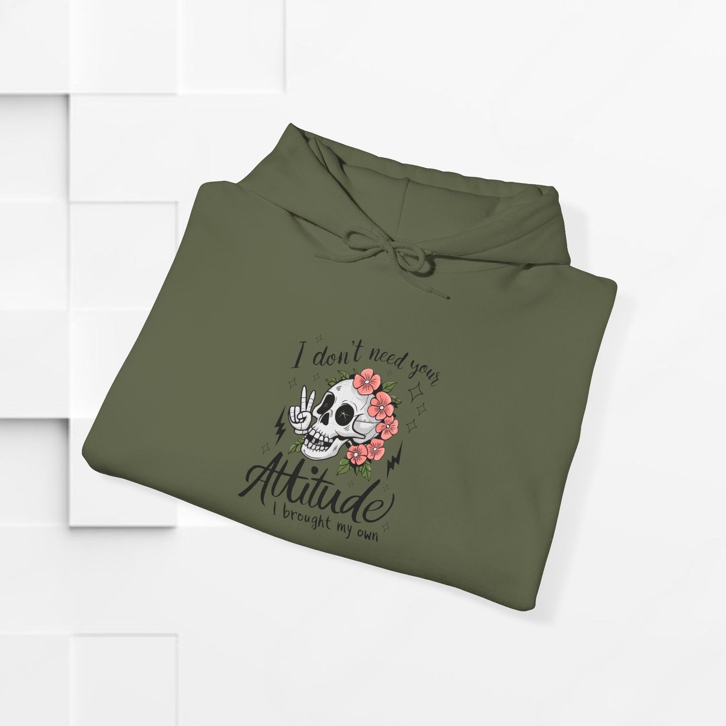 Attitude Floral Hoodie - Unisex Heavy Blend™ Sweatshirt
