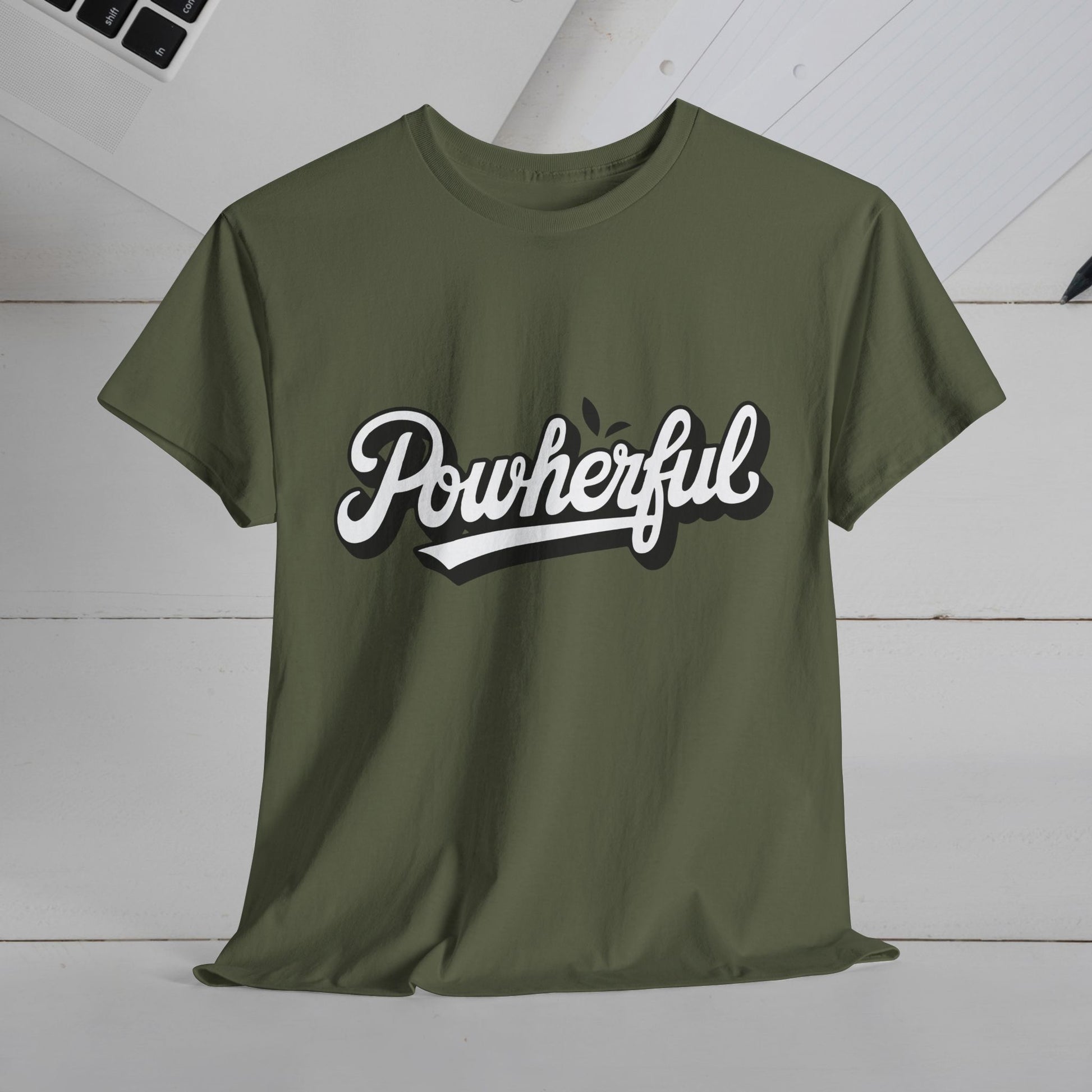 Unisex Heavy Cotton Tee - 'Powerful' Graphic Tee for Empowerment and Self-Expression - GULLYDESIGN