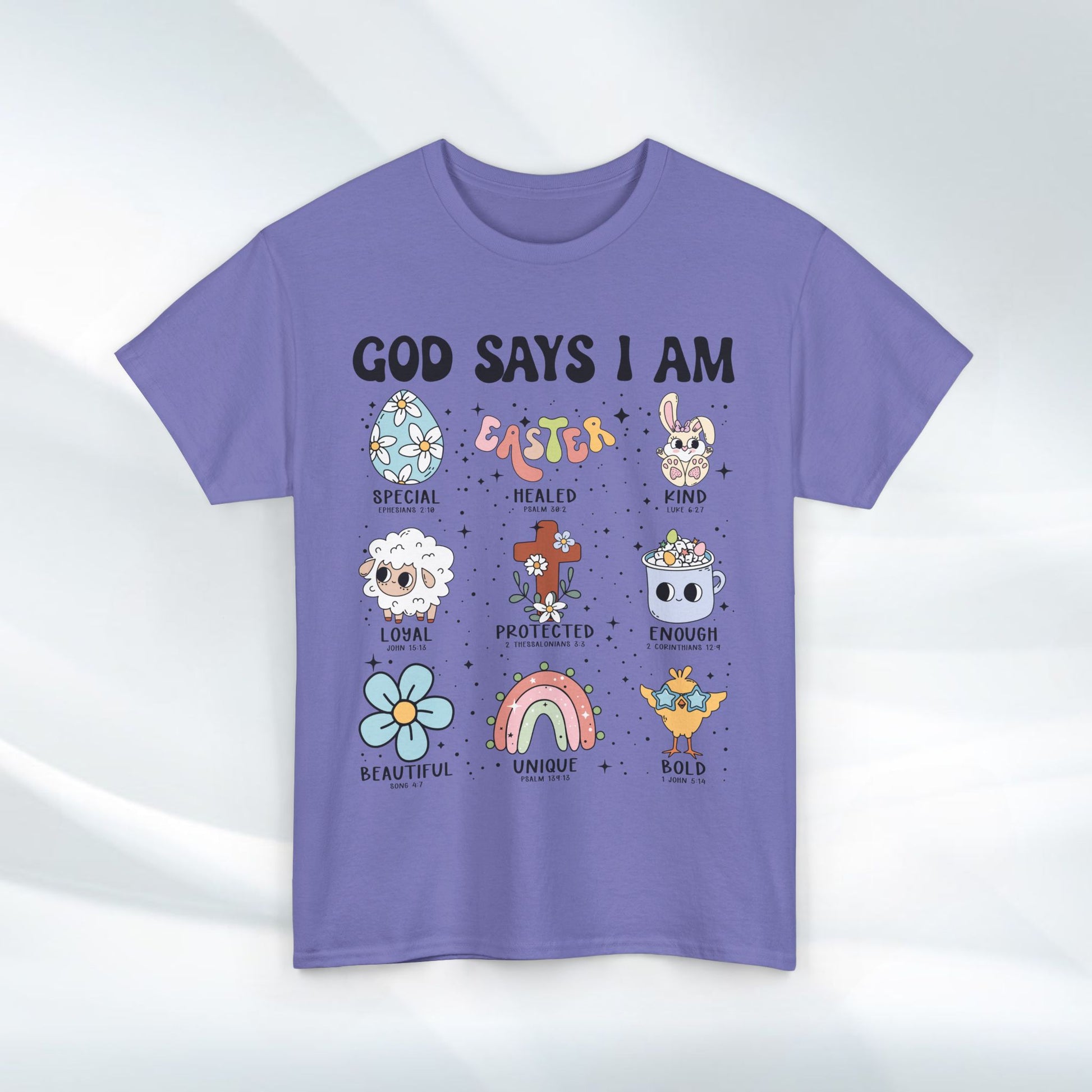 God Says I Am Unisex Heavy Cotton Tee - Inspirational Graphic T-Shirt - GULLYDESIGN