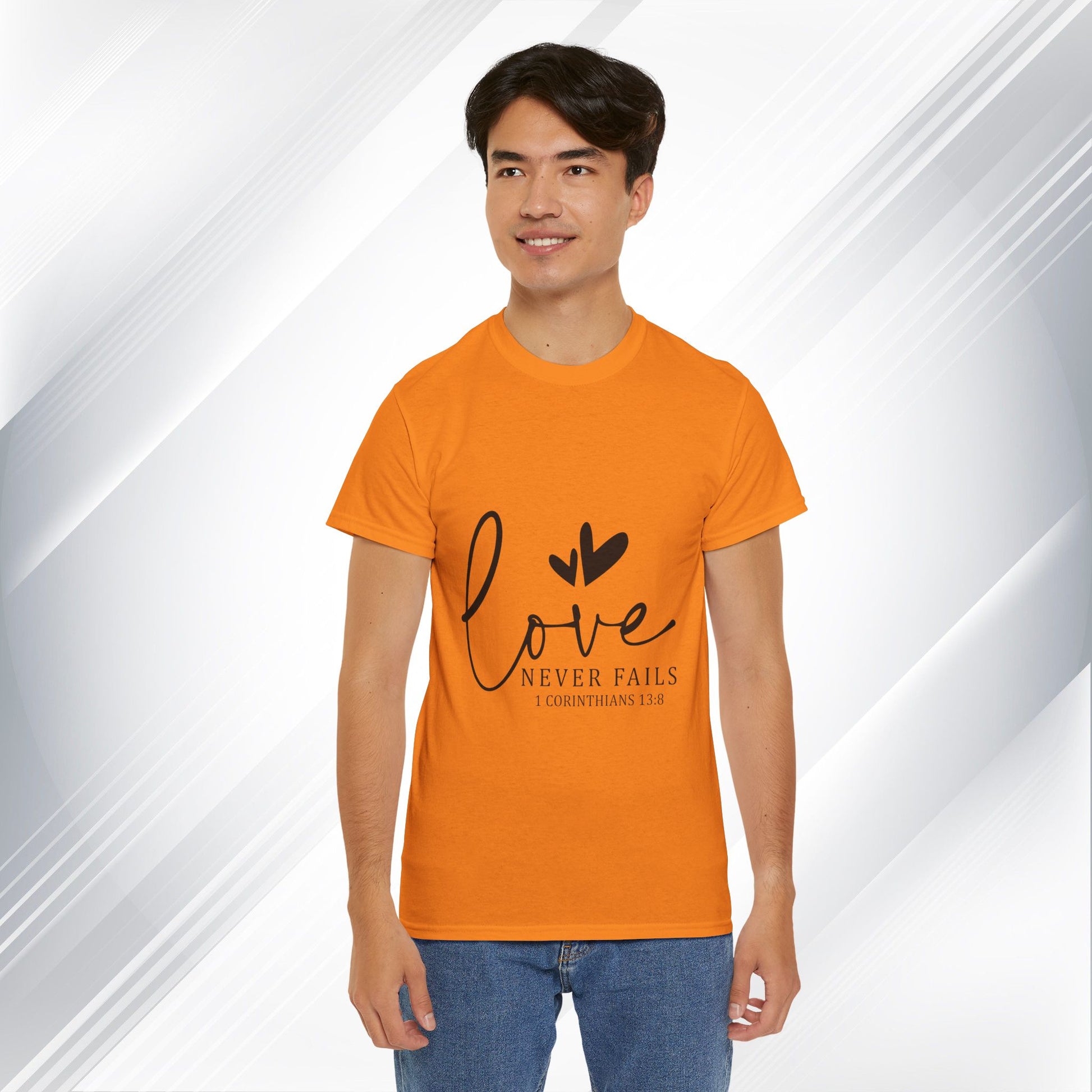 Love Never Fails Unisex Heavy Cotton Tee - Inspirational Christian T-Shirt - GULLYDESIGN