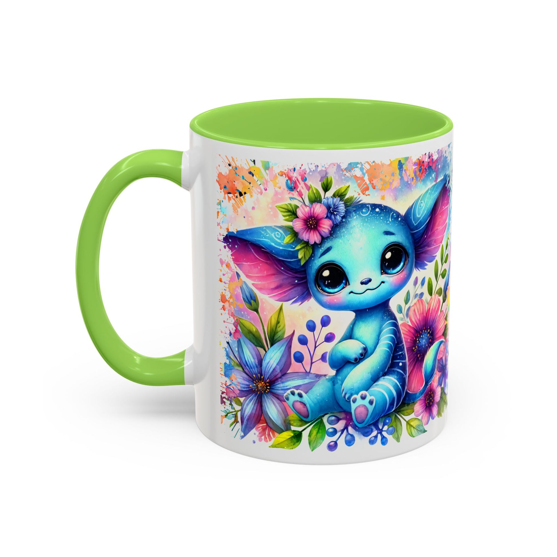 Colorful Floral Character Mug - Cute 11oz/15oz Coffee Mug for Nature Lovers - GULLYDESIGN