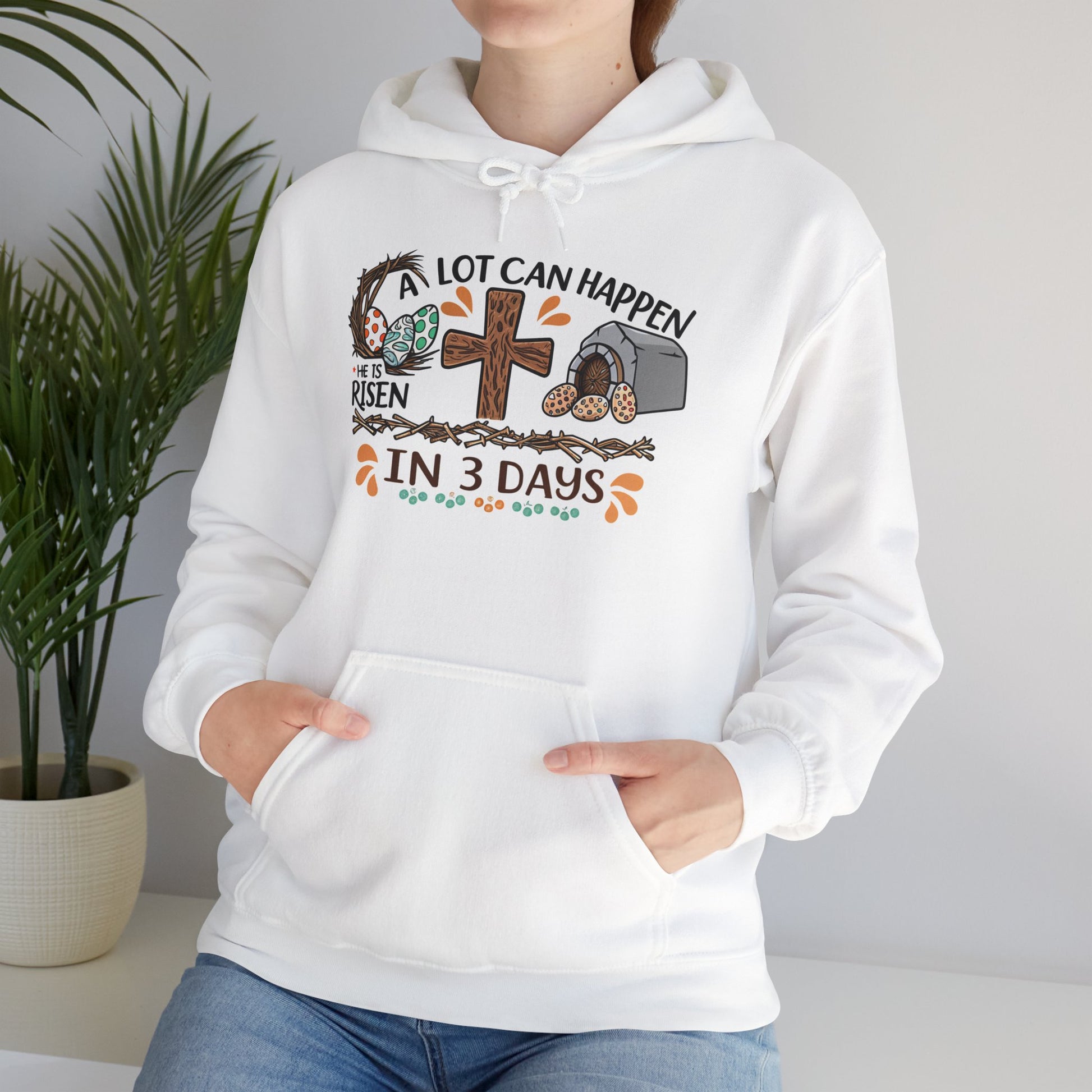 Inspirational Easter Hoodie - "A Lot Can Happen in 3 Days" - Unisex Heavy Blend Sweatshirt - GULLYDESIGN