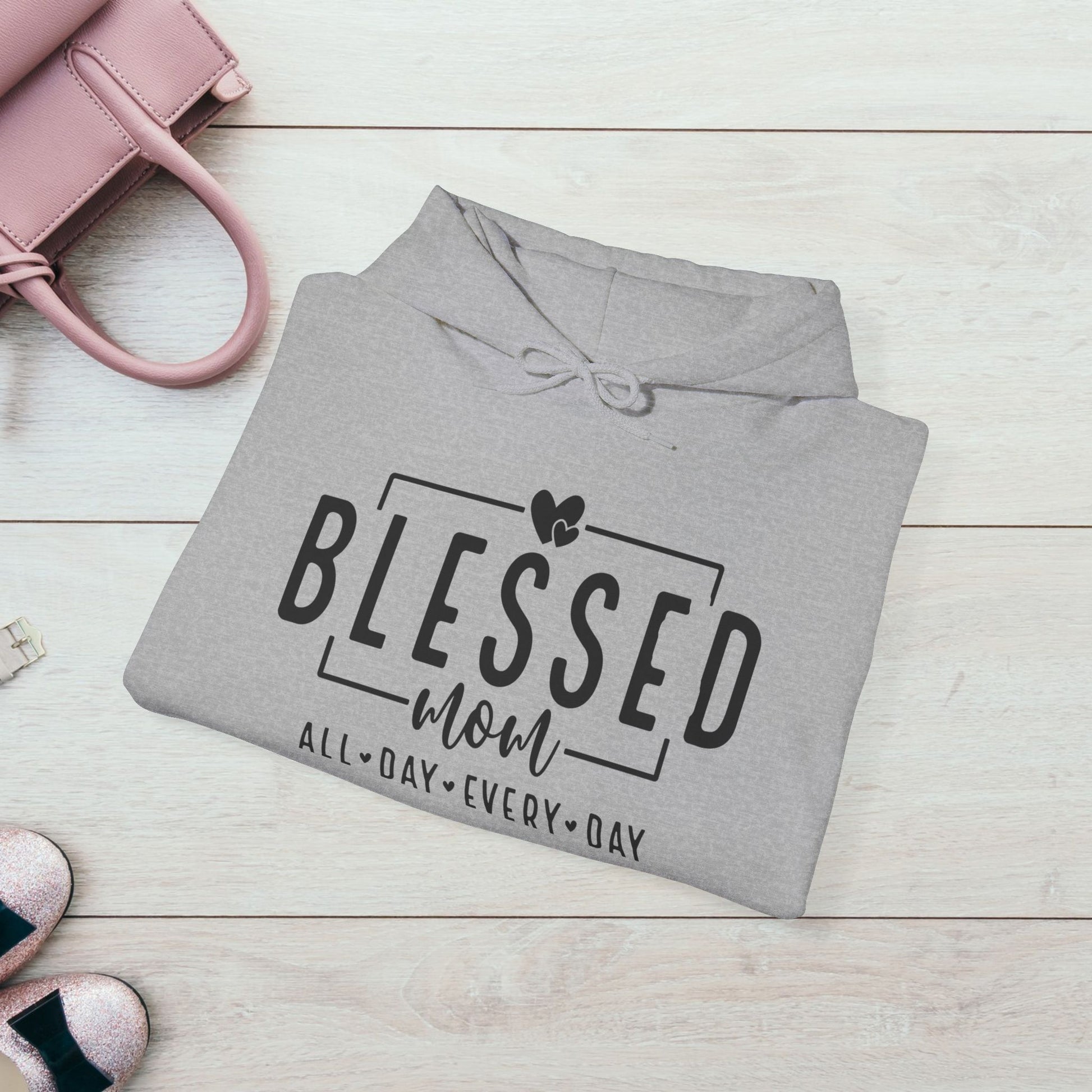 Blessed Mom Unisex Heavy Blend™ Hooded Sweatshirt - All Day Every Day - GULLYDESIGN