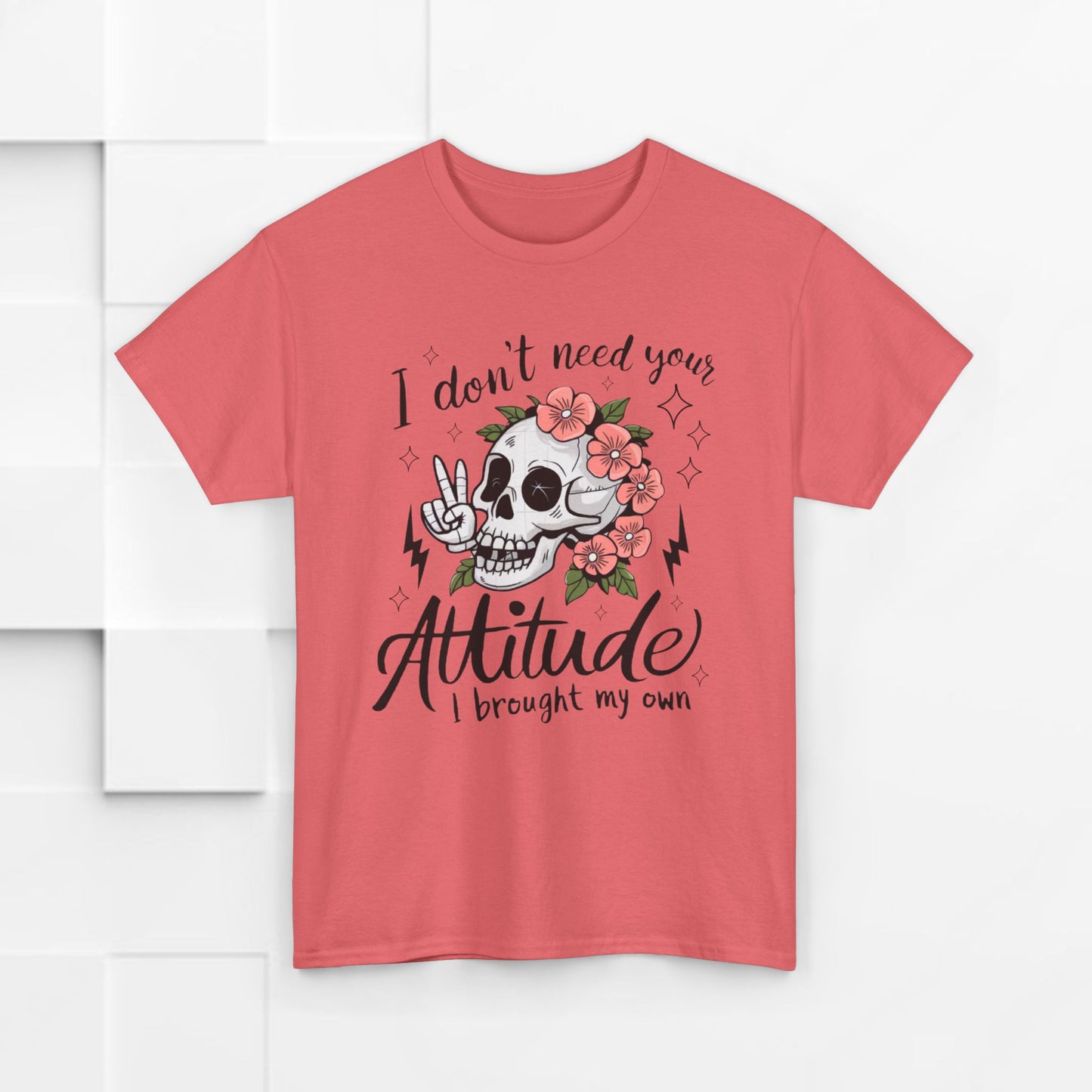 Rebellious Skull Attitude Unisex Heavy Cotton Tee