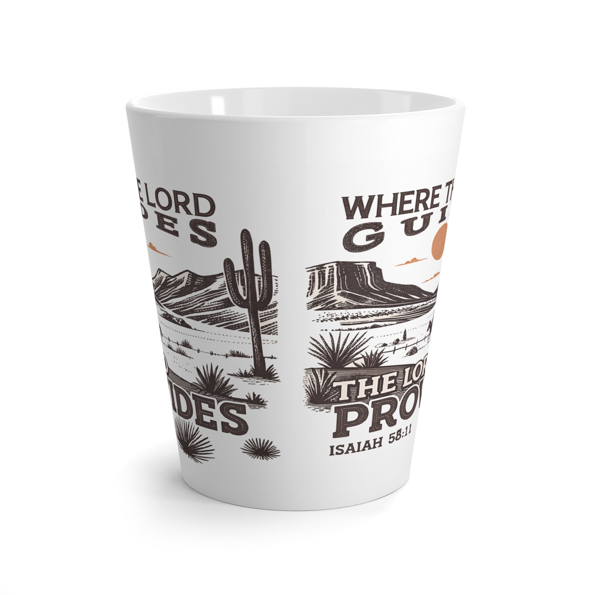 Inspirational Latte Mug - "Where The Lord Guides, The Lord Provides" - Perfect Gift for Faith & Nature Lovers - GULLYDESIGN
