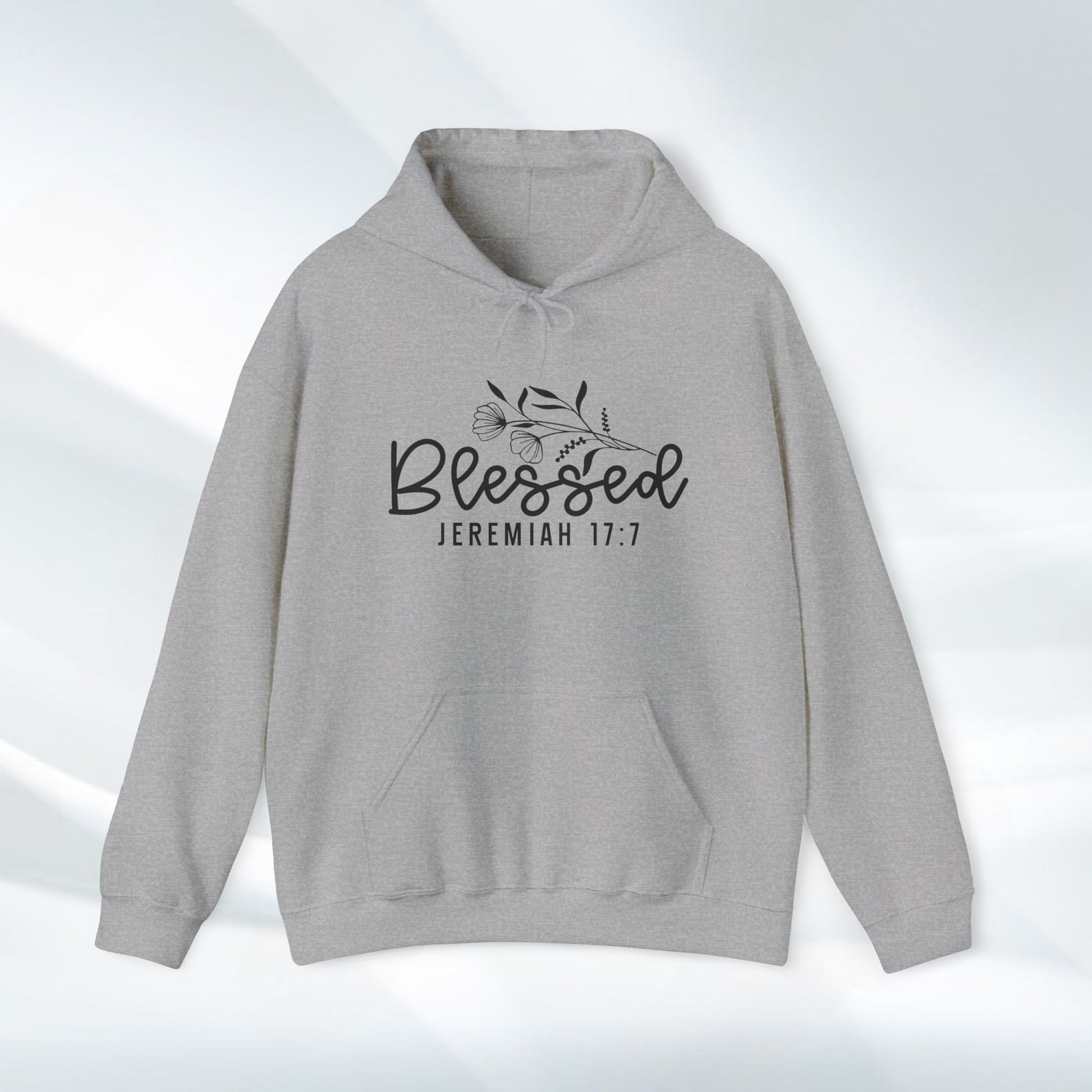 Blessed Hooded Sweatshirt | Jeremiah 17:7 | Cozy Unisex Sweatshirt for Faith & Inspiration - GULLYDESIGN