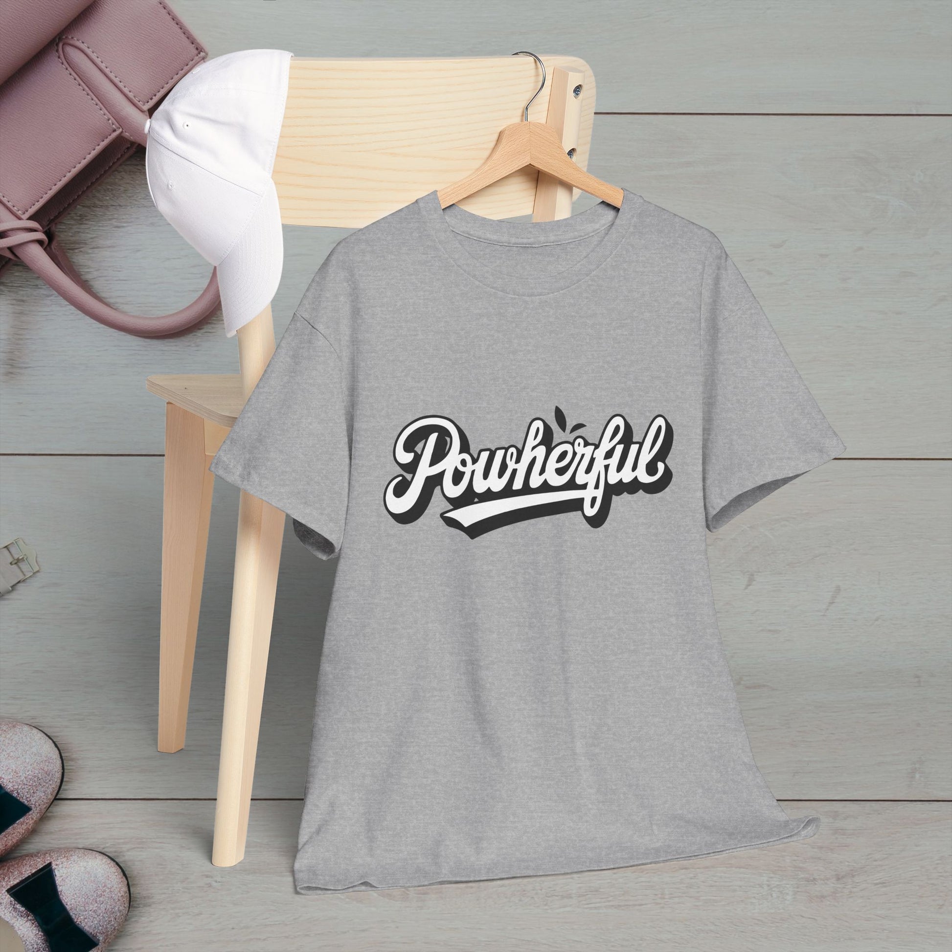 Unisex Heavy Cotton Tee - 'Powerful' Graphic Tee for Empowerment and Self-Expression - GULLYDESIGN