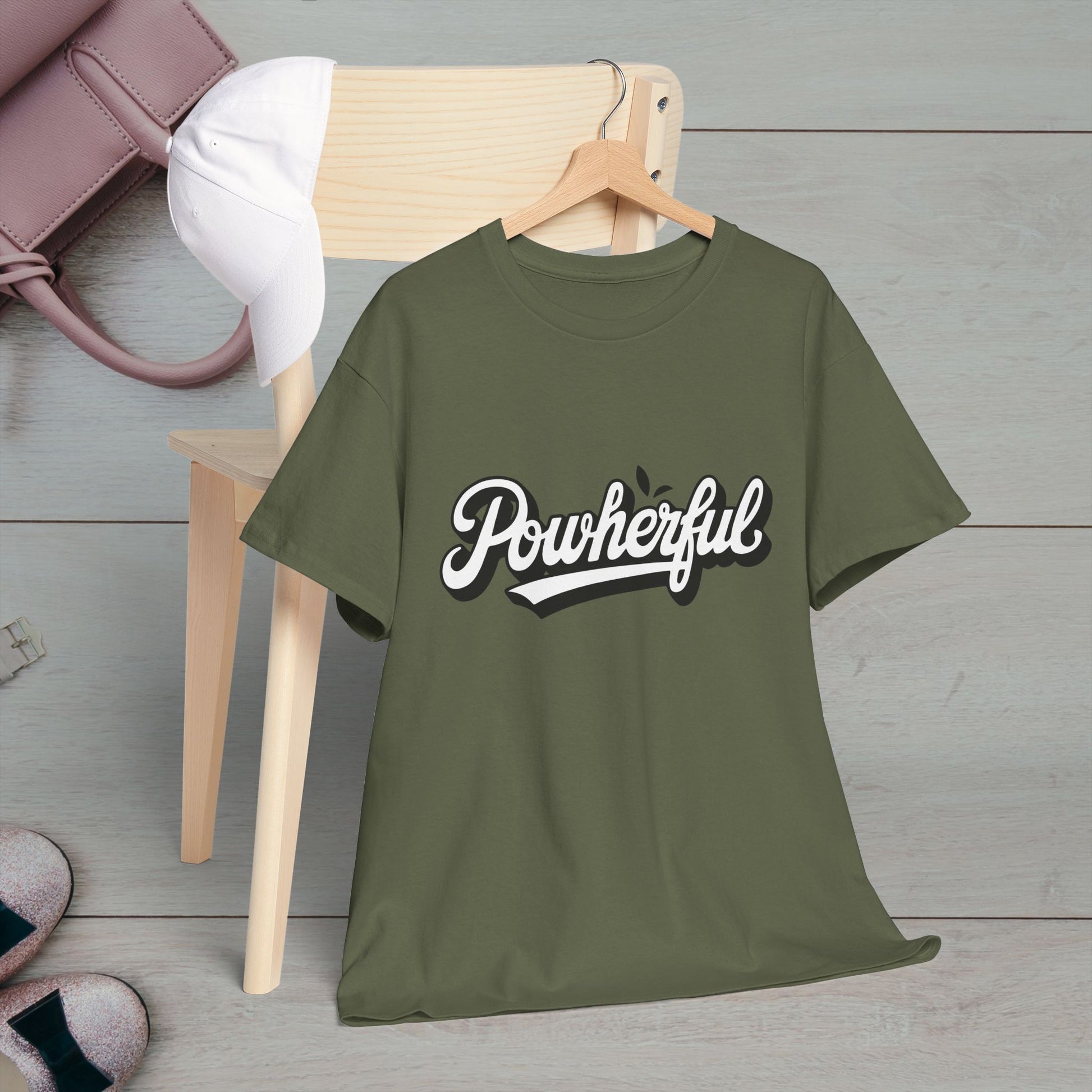 Unisex Heavy Cotton Tee - 'Powerful' Graphic Tee for Empowerment and Self-Expression - GULLYDESIGN